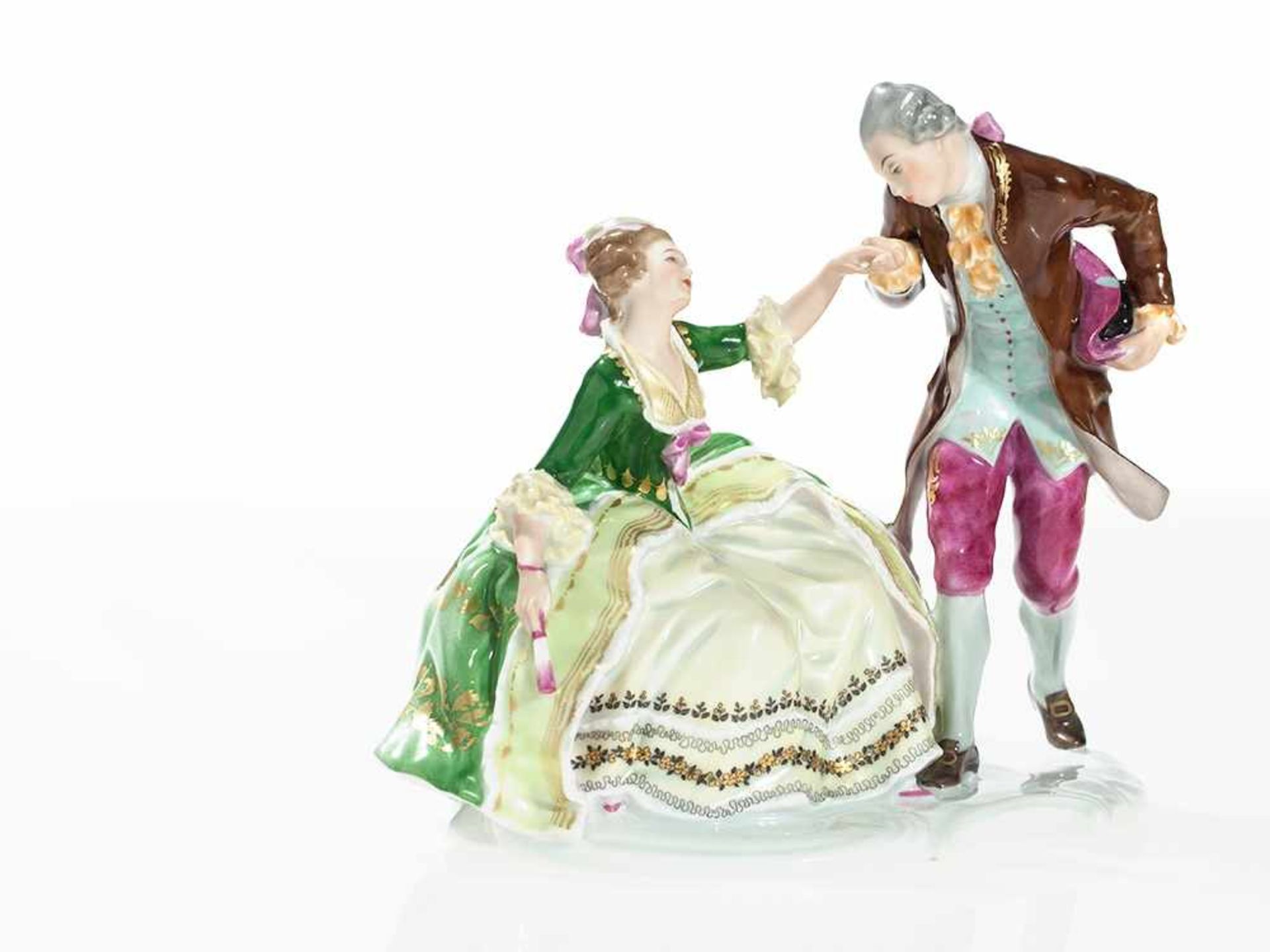 Gallant Pair, Rosenthal, Germany, 1974-82 Porcelain, coloured and highlighted in gold Germany,