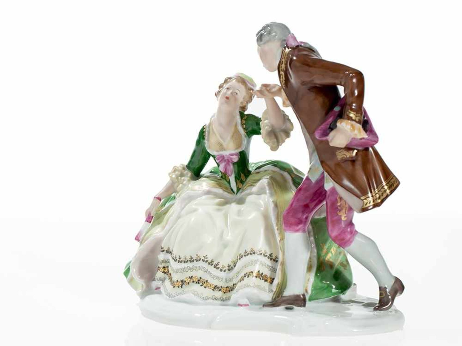 Gallant Pair, Rosenthal, Germany, 1974-82 Porcelain, coloured and highlighted in gold Germany, - Bild 2 aus 8