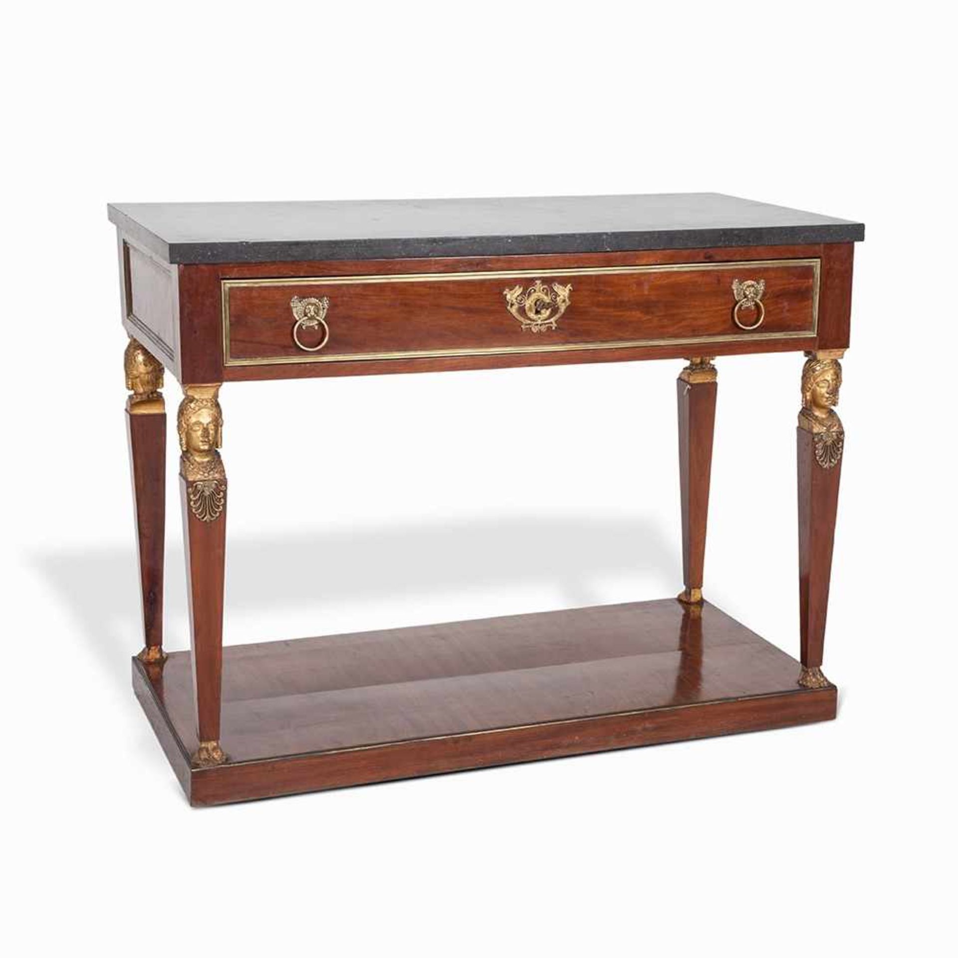 Empire, Central Table with Marble Table Top, Spain, c. 1820 Mahogany, veneered, wood, cut & - Bild 4 aus 12