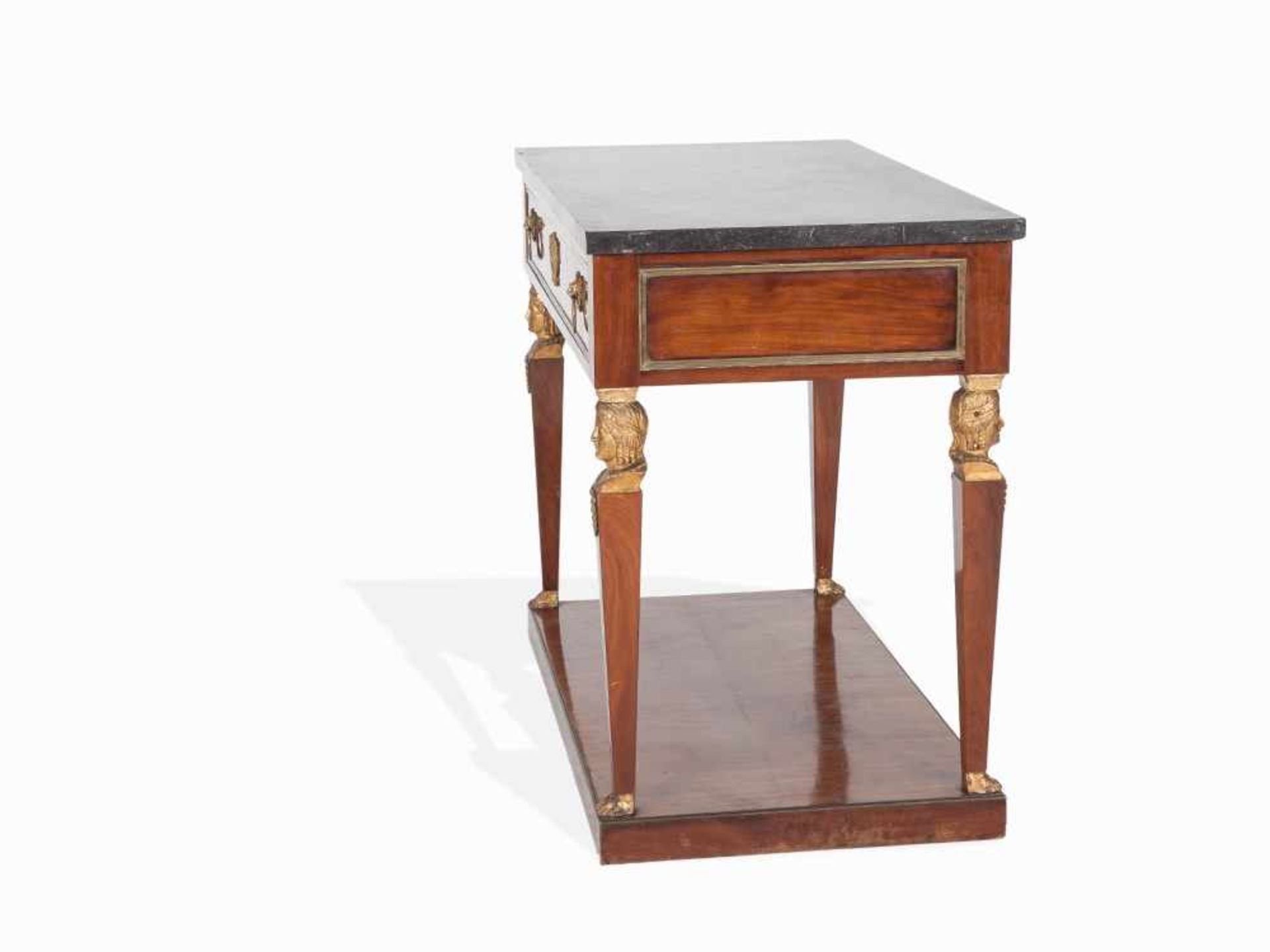 Empire, Central Table with Marble Table Top, Spain, c. 1820 Mahogany, veneered, wood, cut & - Bild 11 aus 12