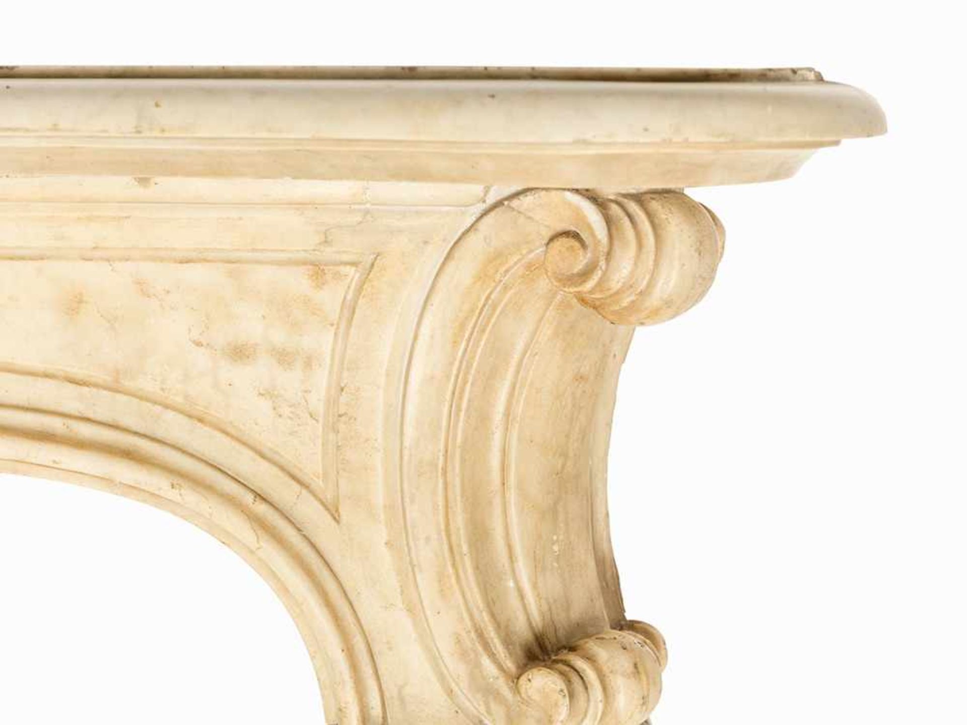 Louis XV, Chimney Bordering with Shell Décor, France, 18th C. Marble, cut France, 18th century Louis - Image 5 of 9