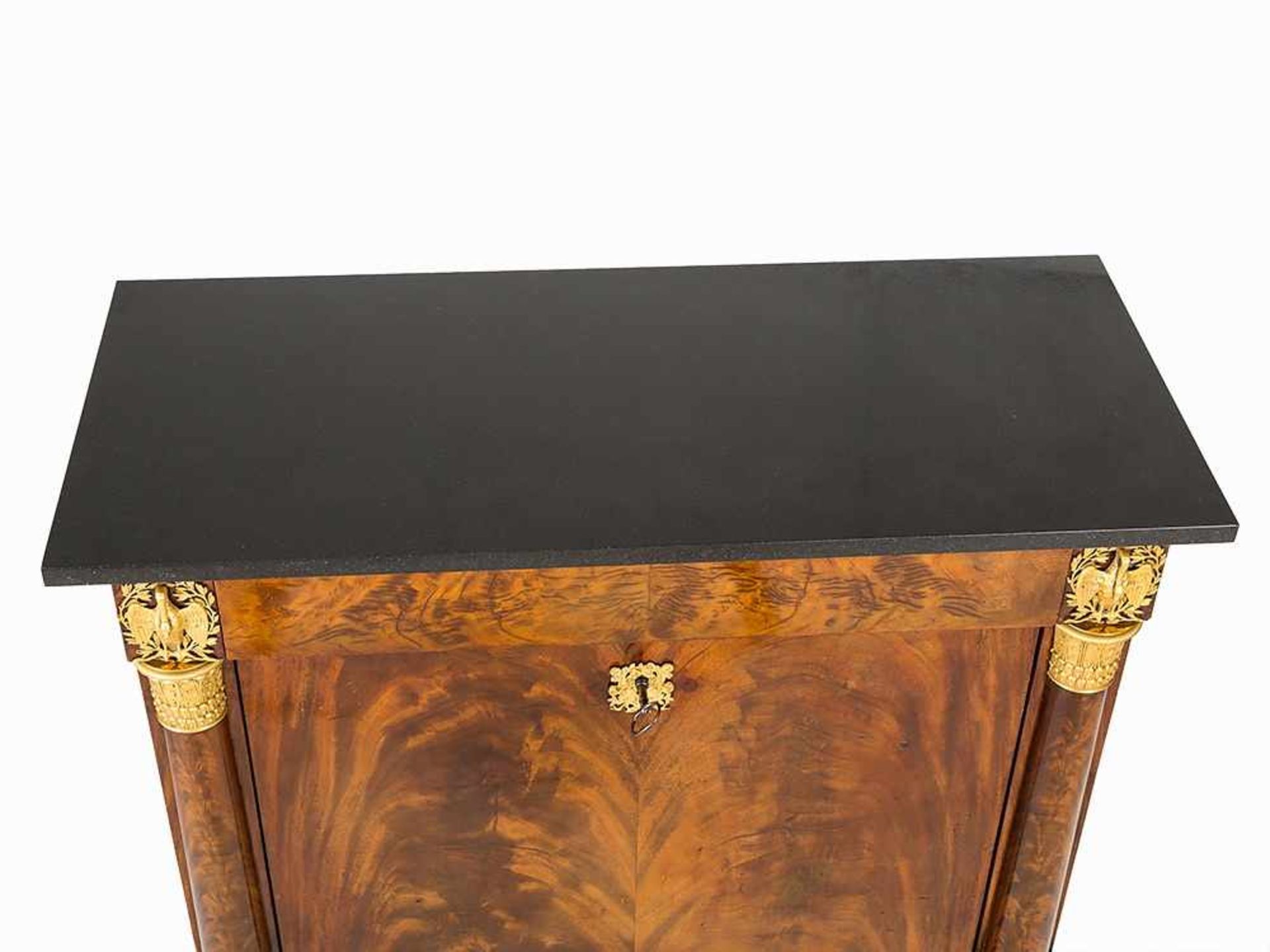 Empire Secretary, Mahogany Veneered, France, c. 1800 Mahogany veneered, gilded bronze, black marble, - Bild 9 aus 15