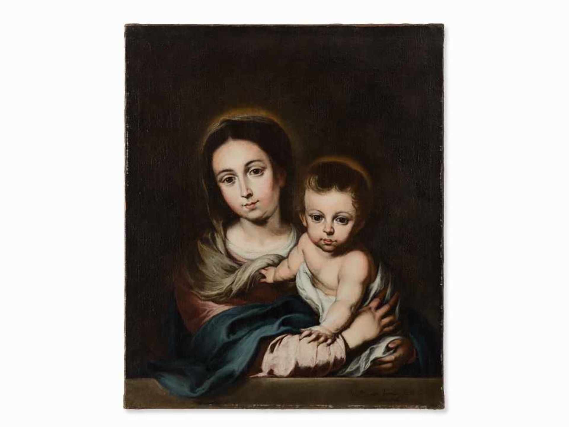 Bernardo Germán y Llorente (1680-1759), Madonna with Child,1742 Oil on canvas, relined around the - Bild 2 aus 11