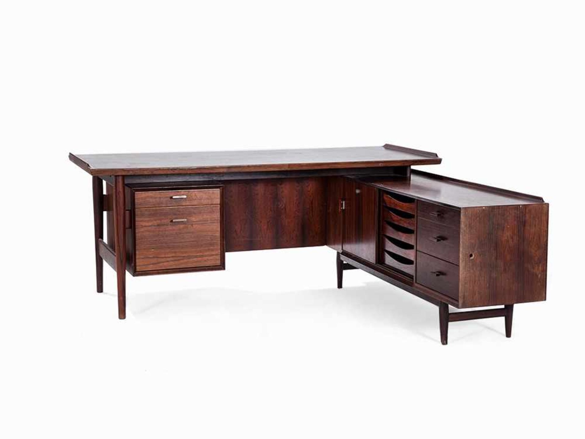 Arne Vodder, Desk and Return, Sibast, Denmark, 1960s Rosewood Denmark, 1960s Design: Arne Vodder (