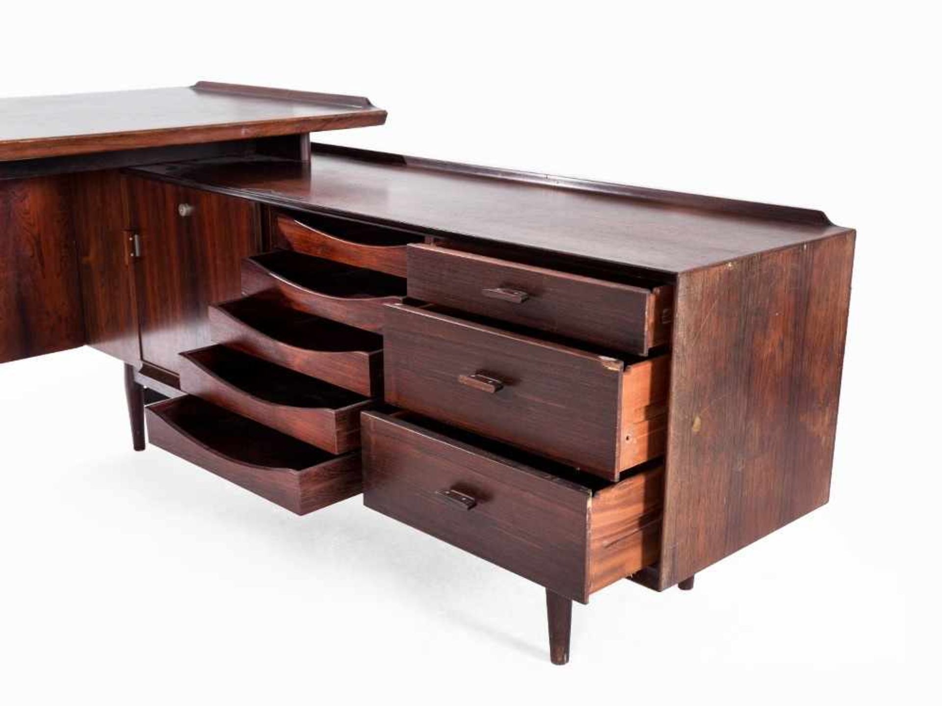 Arne Vodder, Desk and Return, Sibast, Denmark, 1960s Rosewood Denmark, 1960s Design: Arne Vodder ( - Bild 3 aus 7