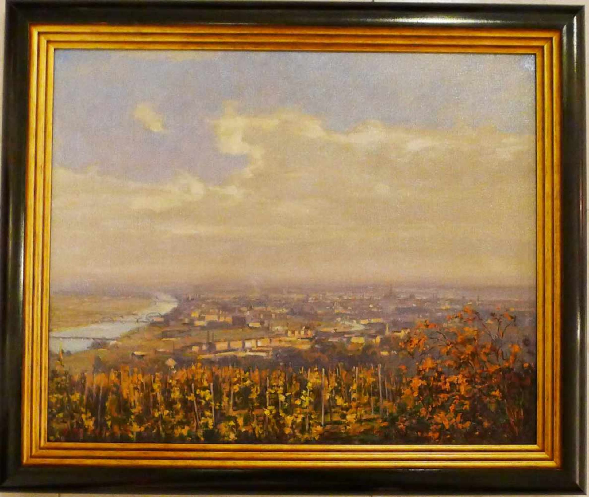 Pistorius , Maximilian Friedrich (1894-1960) "Blick von Nussberg auf Wien" Öl auf Leinwand, 56x69