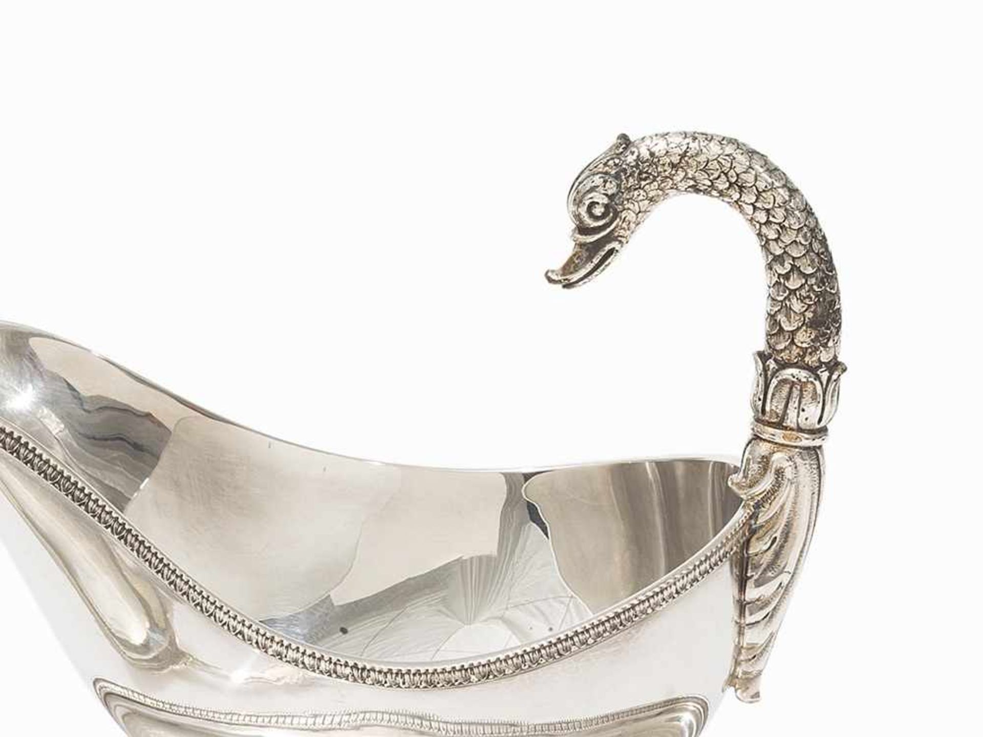 A Sauce Boat with Stand & Ladle, Ricci Argentieri, 20th C. 800 silver Italy, Alessandria, 2nd half - Bild 7 aus 13