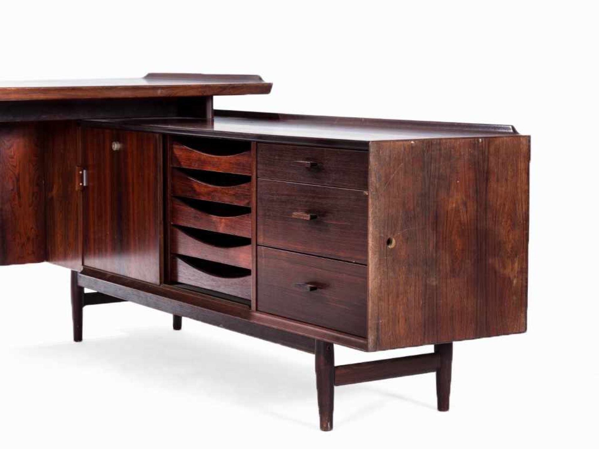 Arne Vodder, Desk and Return, Sibast, Denmark, 1960s Rosewood Denmark, 1960s Design: Arne Vodder ( - Bild 2 aus 7