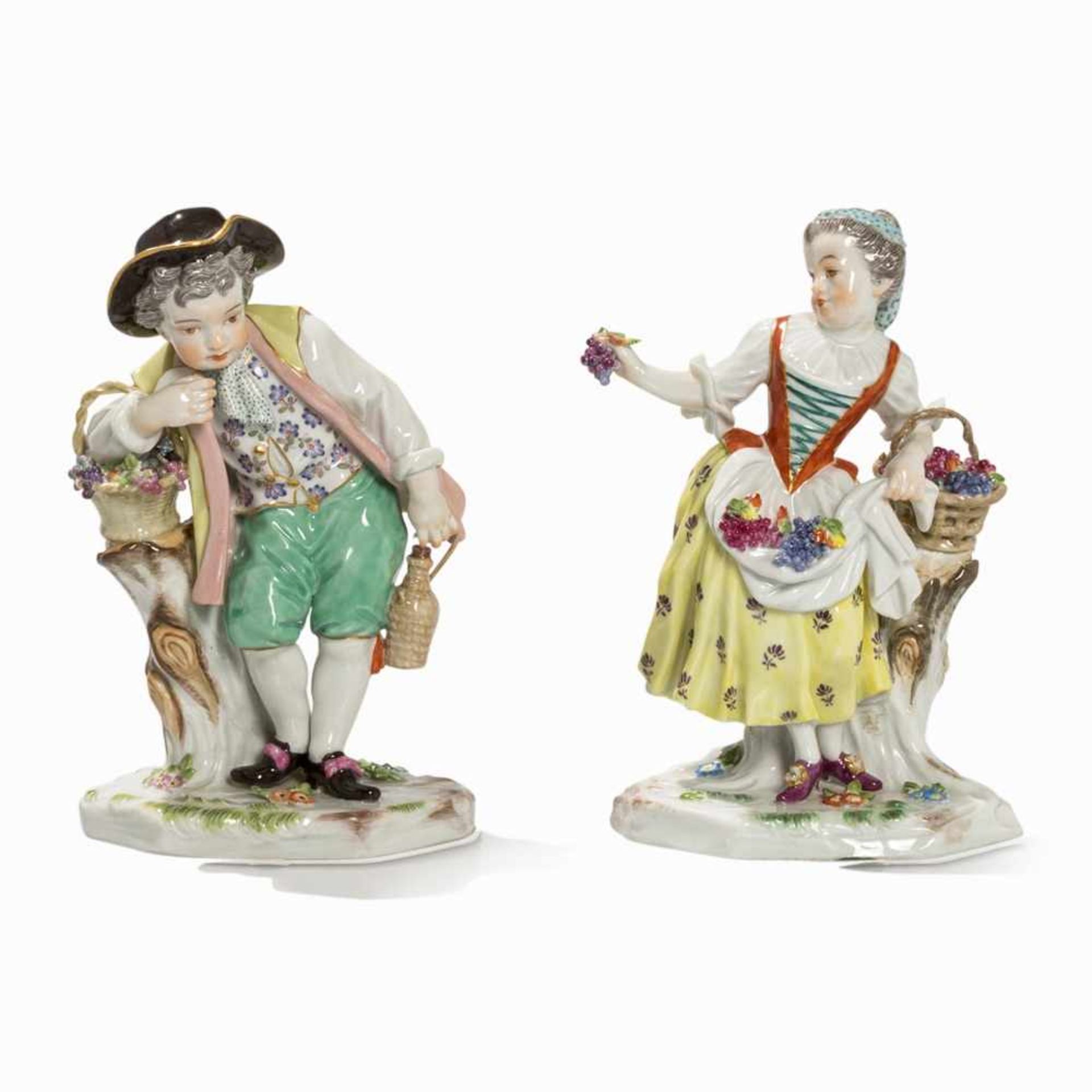 Meissen, Vintner Girl and Vintner Boy, 1960 Porcelain, polychrome painted, parcel-gilt Porcelain - Bild 6 aus 6