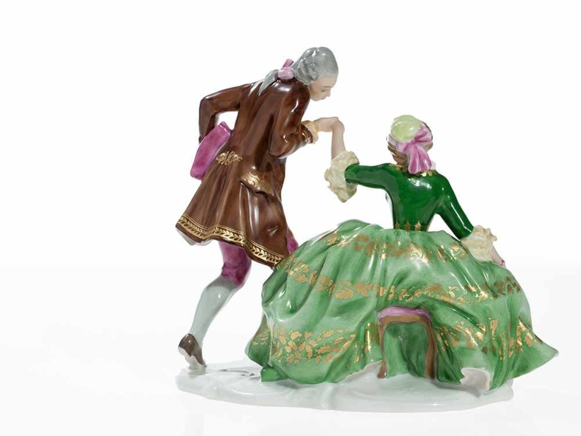 Gallant Pair, Rosenthal, Germany, 1974-82 Porcelain, coloured and highlighted in gold Germany, - Bild 5 aus 8