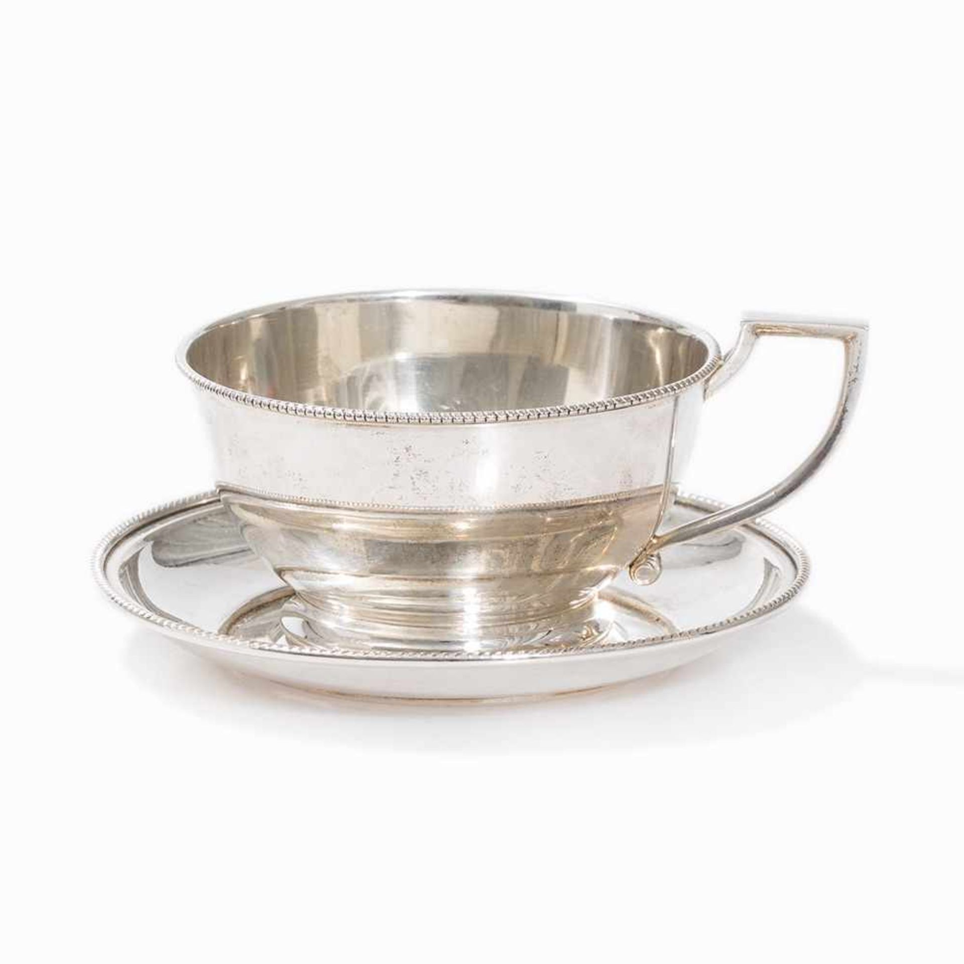 Silver Teacup with matching Saucer, Austria-Hungary, c. 1890 800 silver, cast and chased Austria, - Bild 9 aus 9
