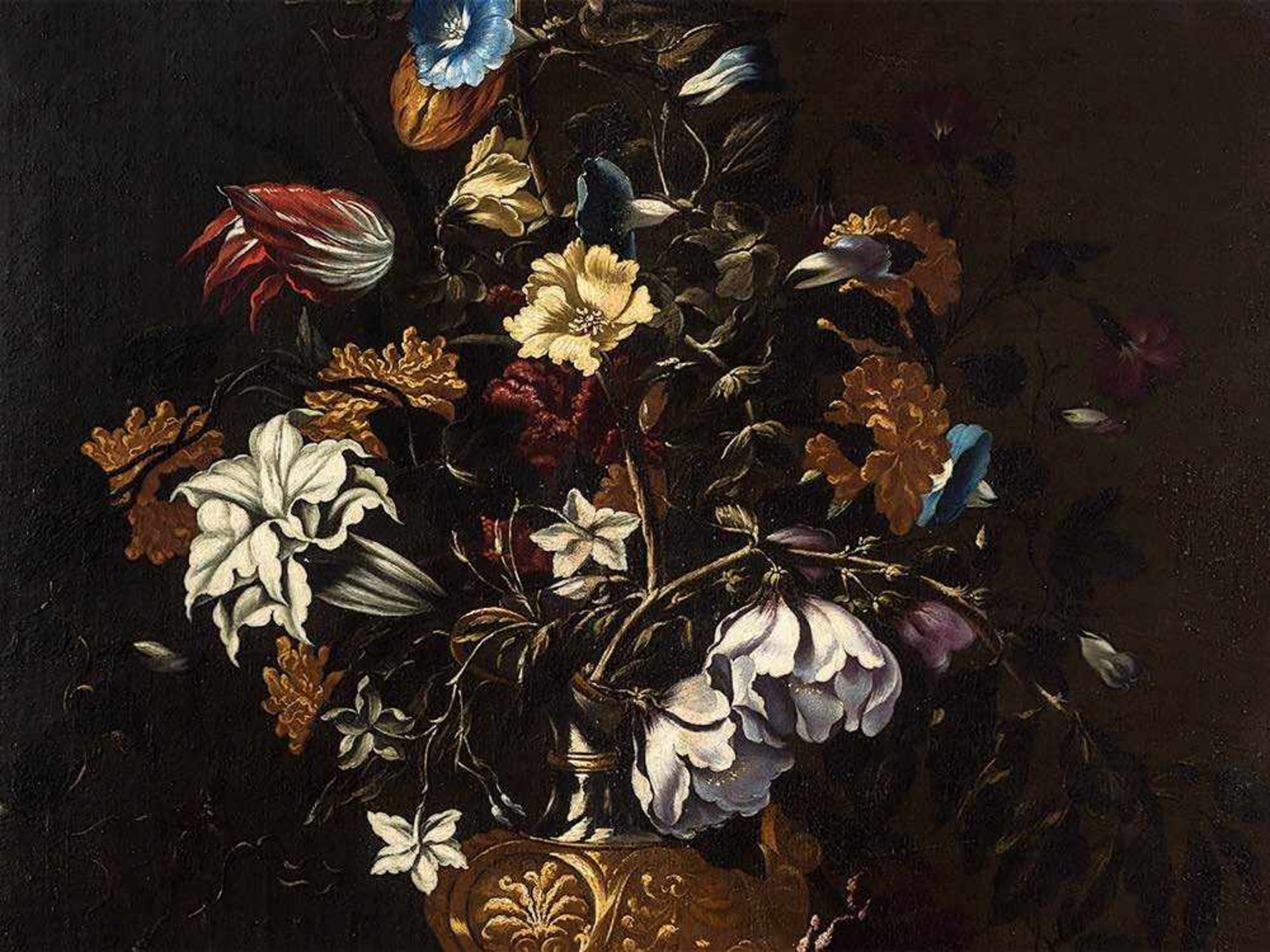 Mario Nuzzi (1603-1673), Flower Still Life, Oil, 17th Century Oil on canvas, relined Italy, 17th - Bild 8 aus 15