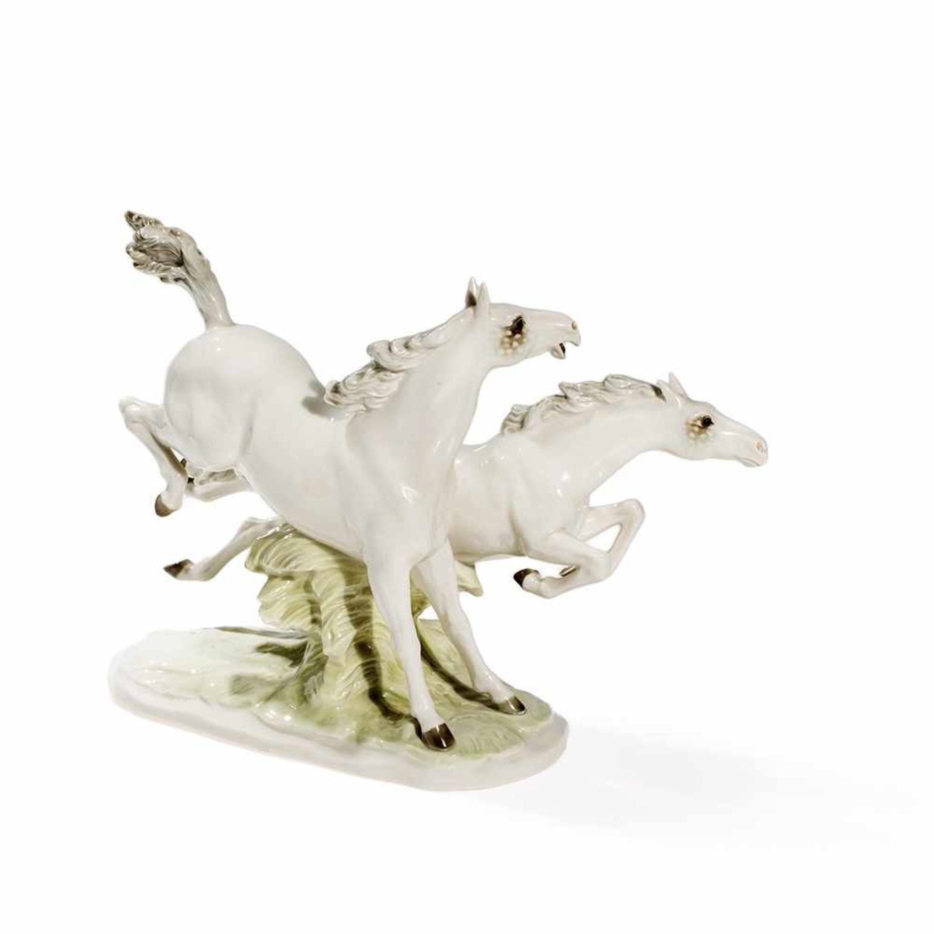 Porcelain Group of Horses, ‘Liberty‘, 1970-85 Porcelain with polychrome underglaze painting Germany, - Bild 9 aus 9