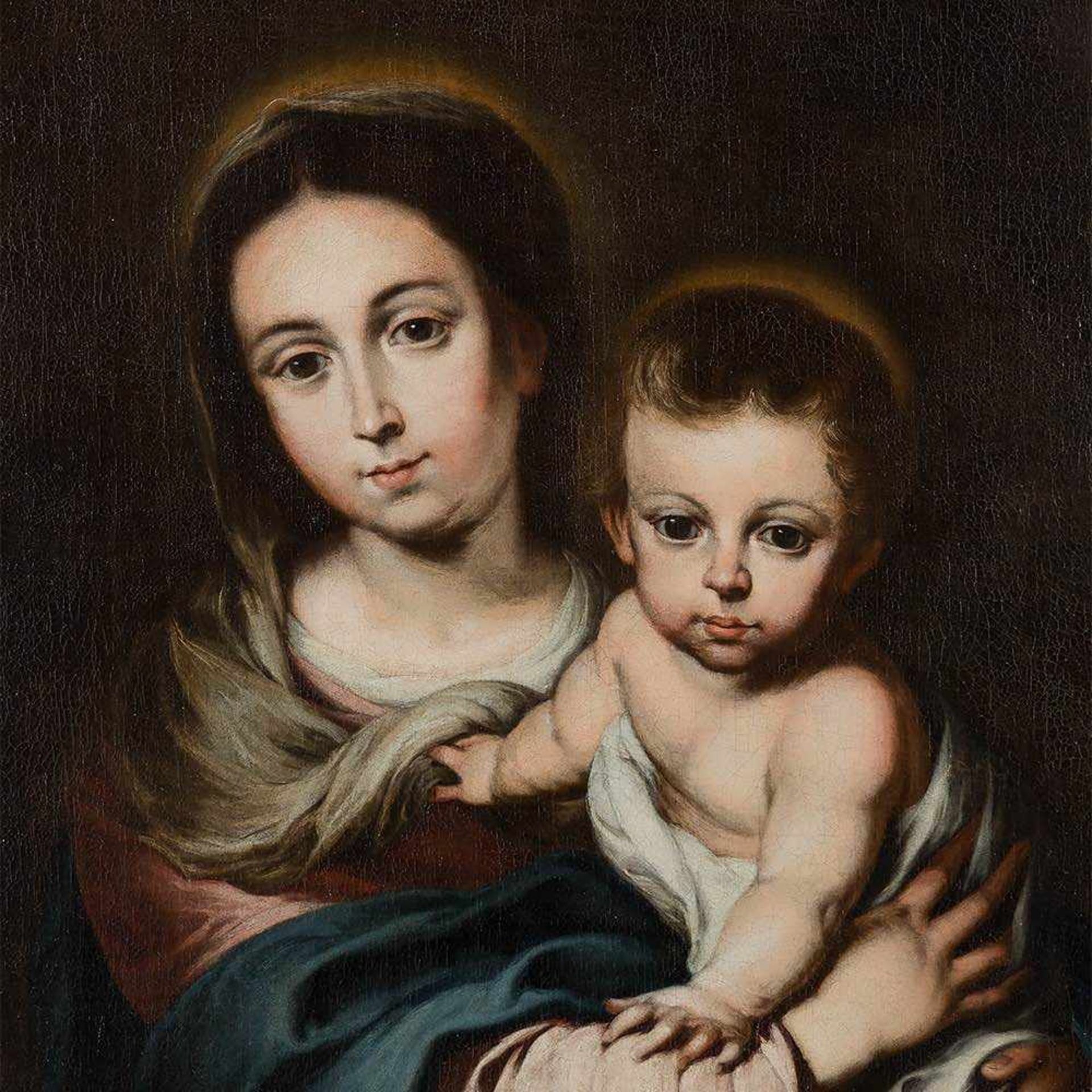 Bernardo Germán y Llorente (1680-1759), Madonna with Child,1742 Oil on canvas, relined around the - Bild 3 aus 11