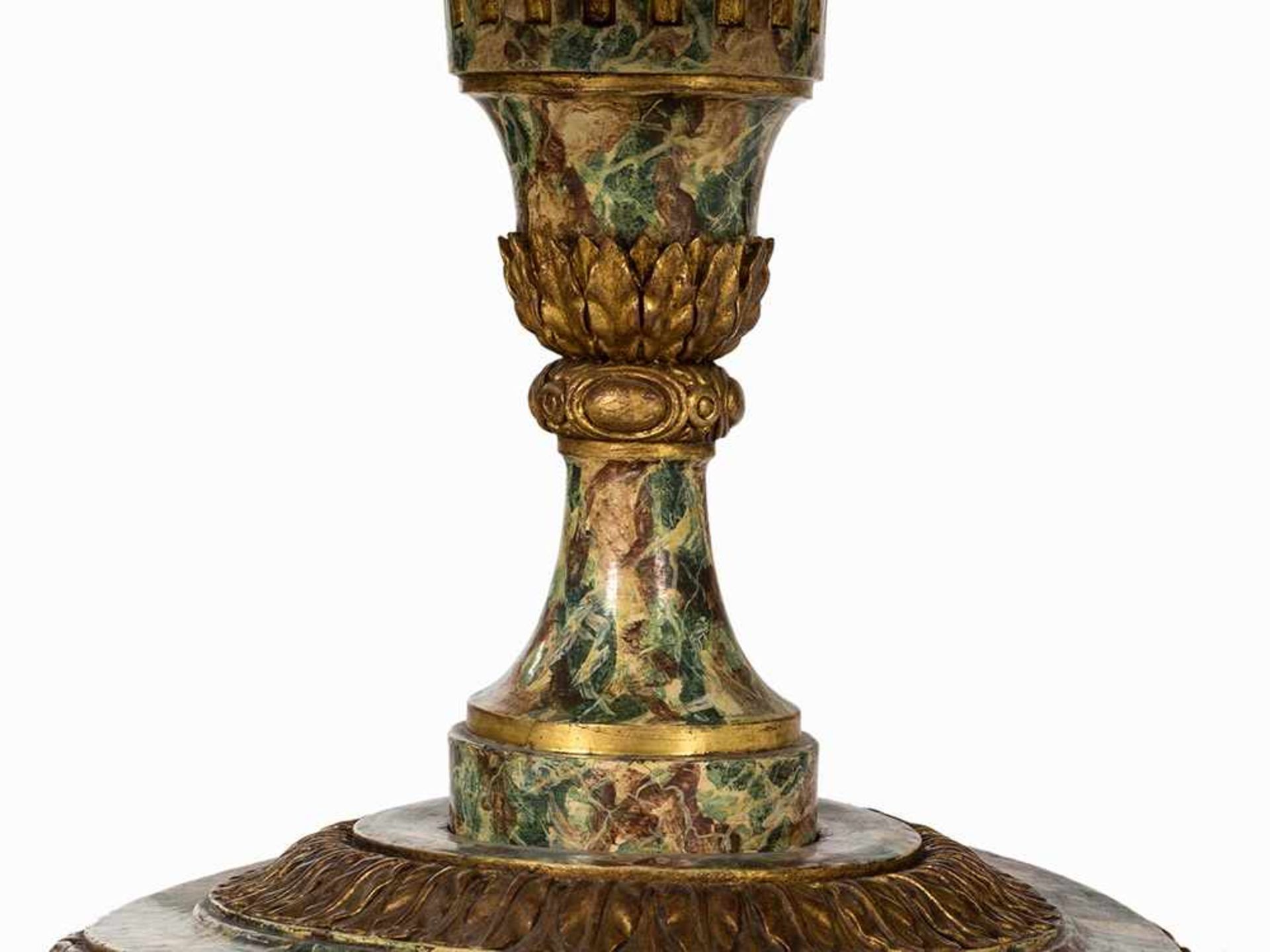 Circular Table, With Marble Finishing, Late 18th C. Softwood, polychrome painted and partly - Bild 2 aus 7