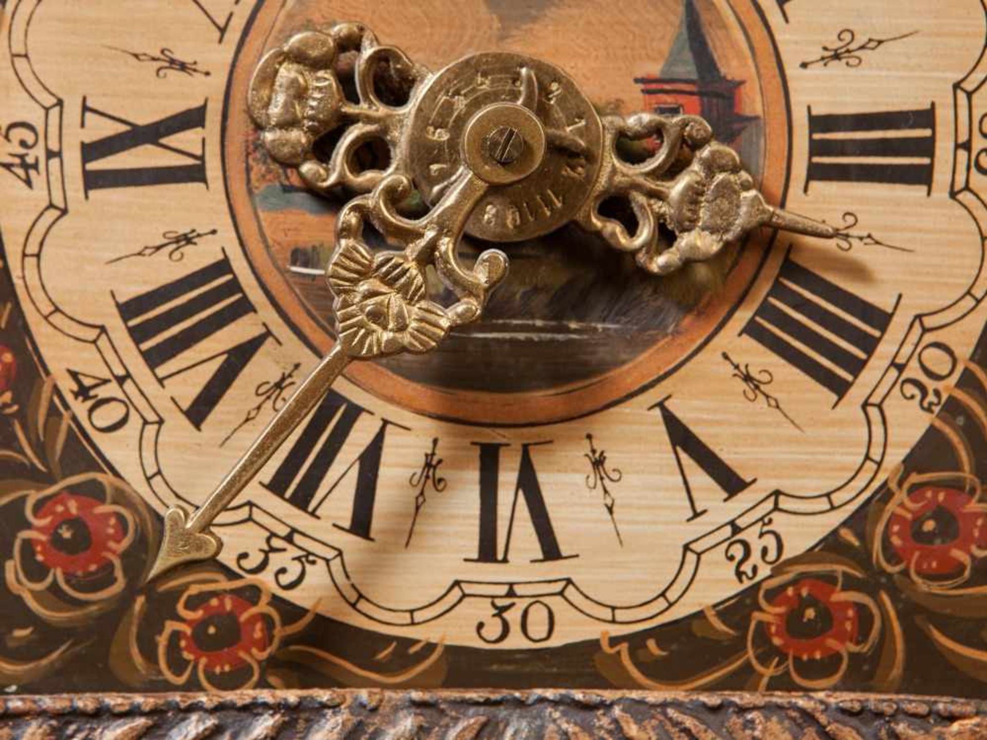 Wall clock in wood and metal Presumably Netherlands, around 1960 8 day movement with half hour - Image 5 of 9