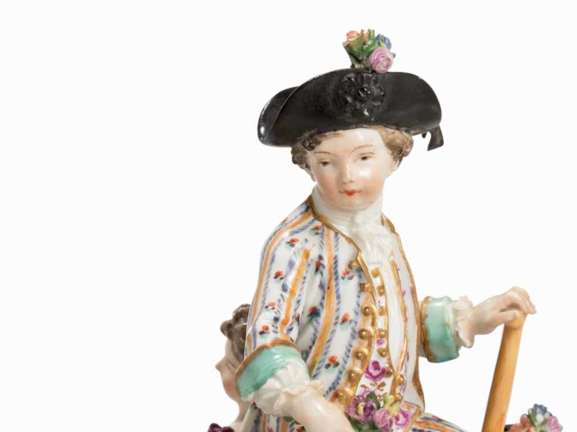 Figural Group with Four Gardener's Children, 1774-1817 Porcelain, polychrome painted, parcel-gilt - Bild 9 aus 12