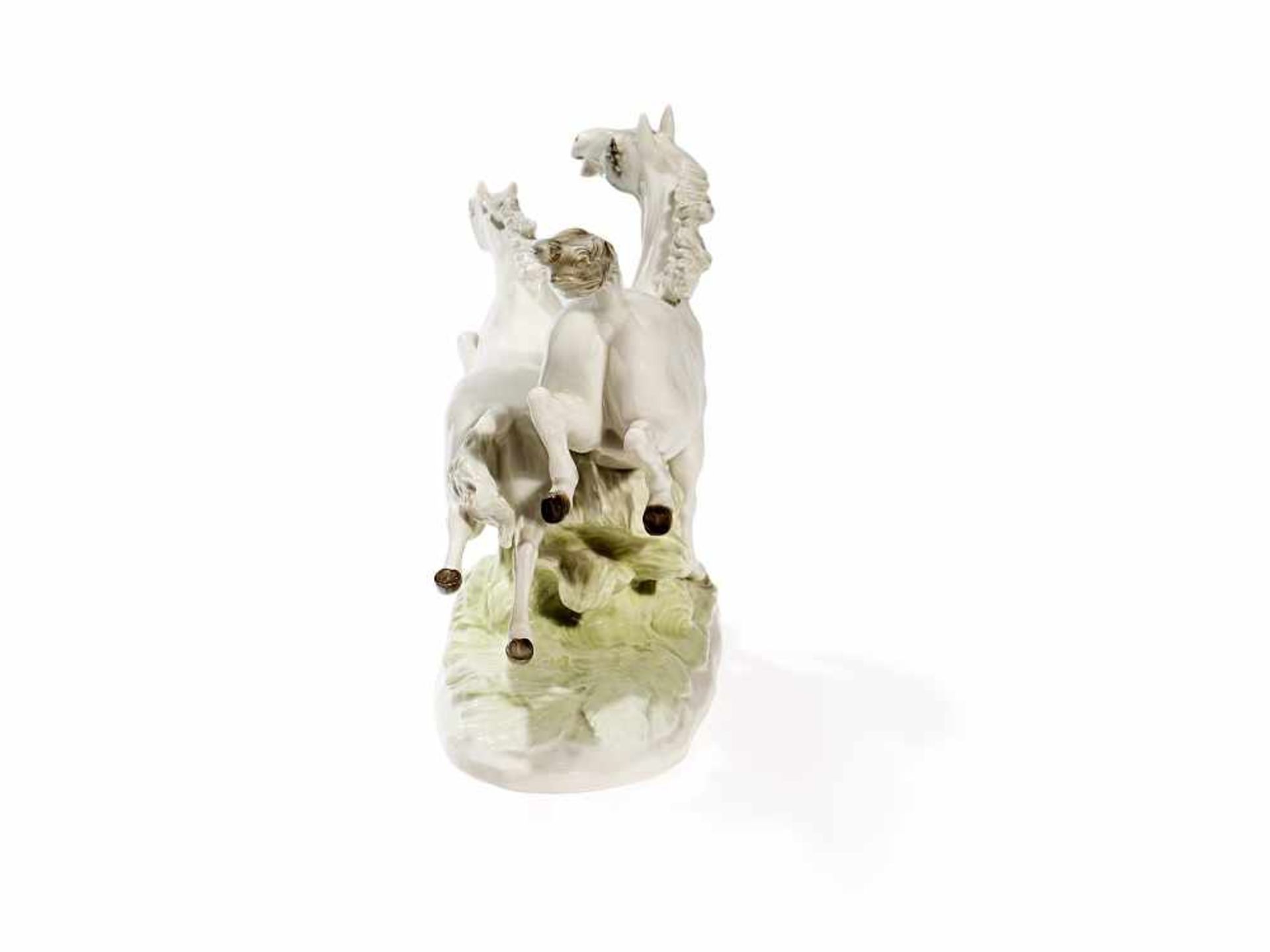 Porcelain Group of Horses, ‘Liberty‘, 1970-85 Porcelain with polychrome underglaze painting Germany, - Bild 6 aus 9