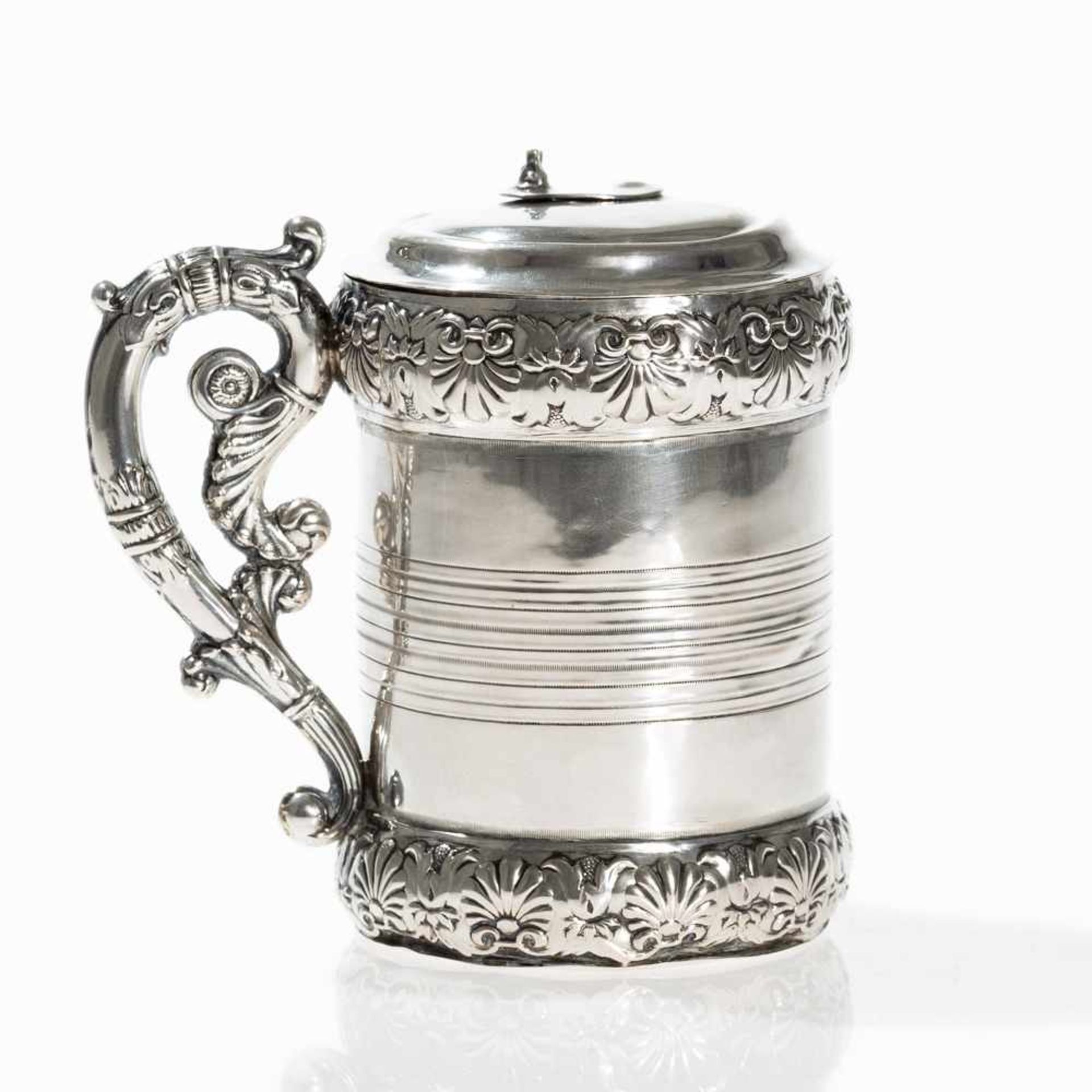 Lidded Silver Cup, Biedermeier, Berlin, around 1825/30 Silver, wrought and chased Berlin/Germany, - Bild 6 aus 6