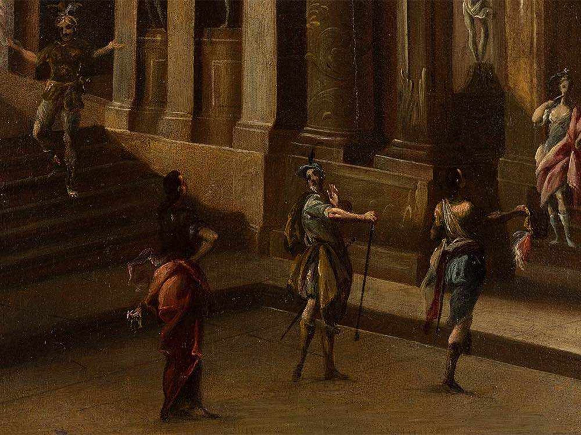 Italian School, Two Architectural Capricci, Oil, 17th C. Oil on canvas, relined Italy, 17th - Bild 8 aus 10