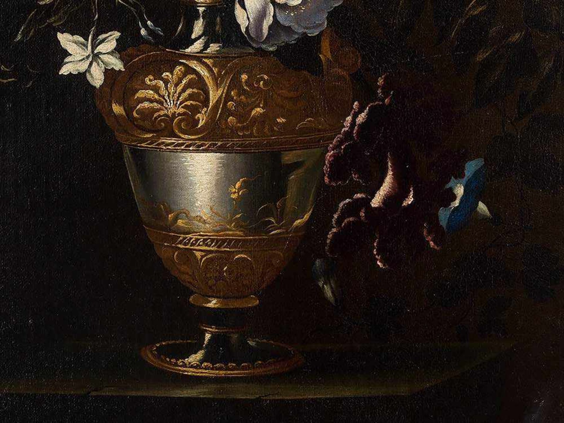 Mario Nuzzi (1603-1673), Flower Still Life, Oil, 17th Century Oil on canvas, relined Italy, 17th - Bild 13 aus 15