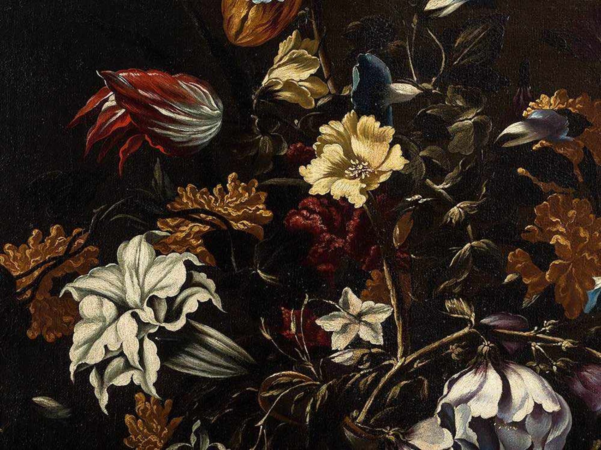 Mario Nuzzi (1603-1673), Flower Still Life, Oil, 17th Century Oil on canvas, relined Italy, 17th - Bild 11 aus 15