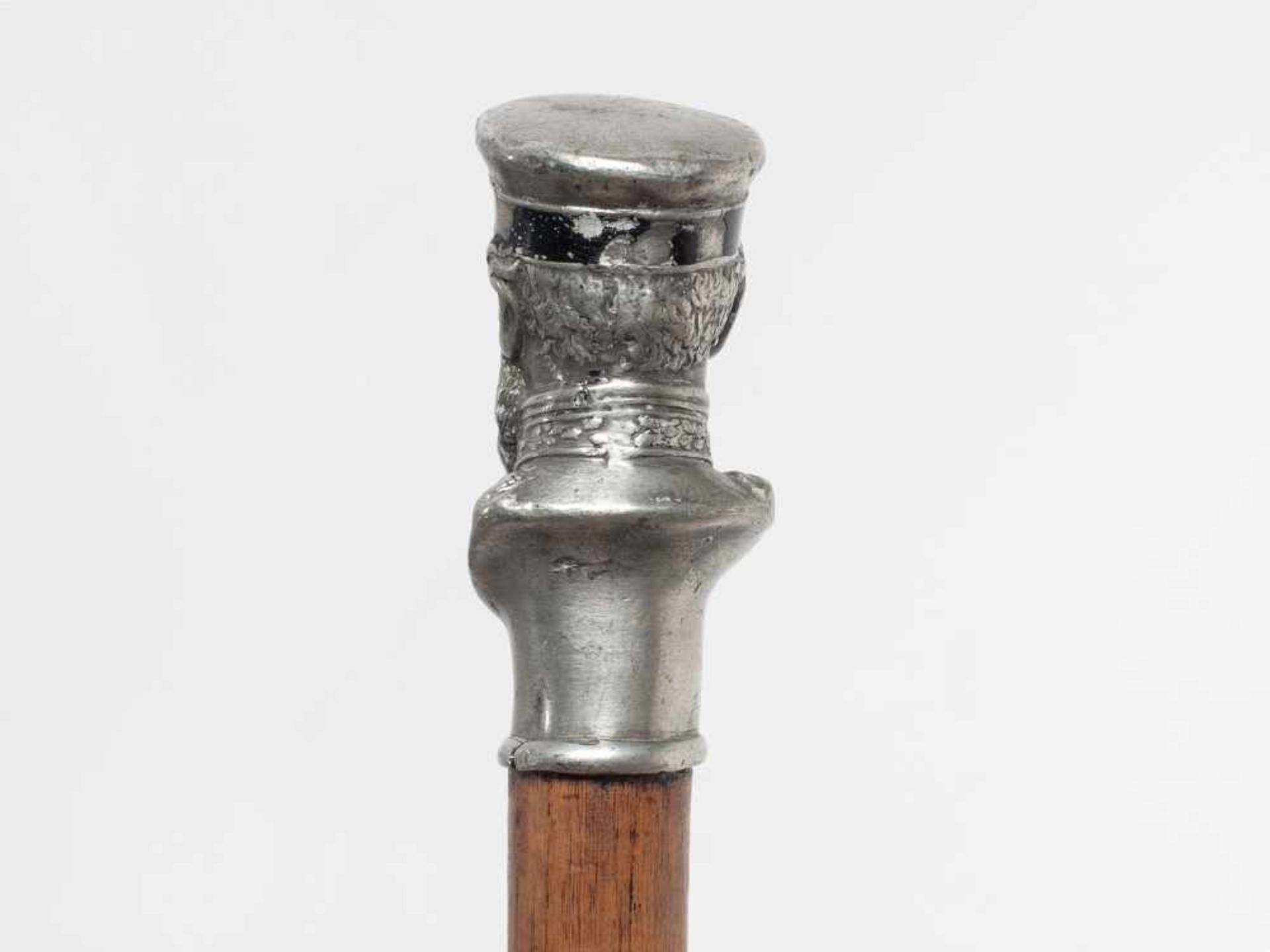 Spazierstock mit Kapitänsbüste, um 1900 Holz, Metall. Deutschland, um 1900. Spazierstock mit - Bild 3 aus 5