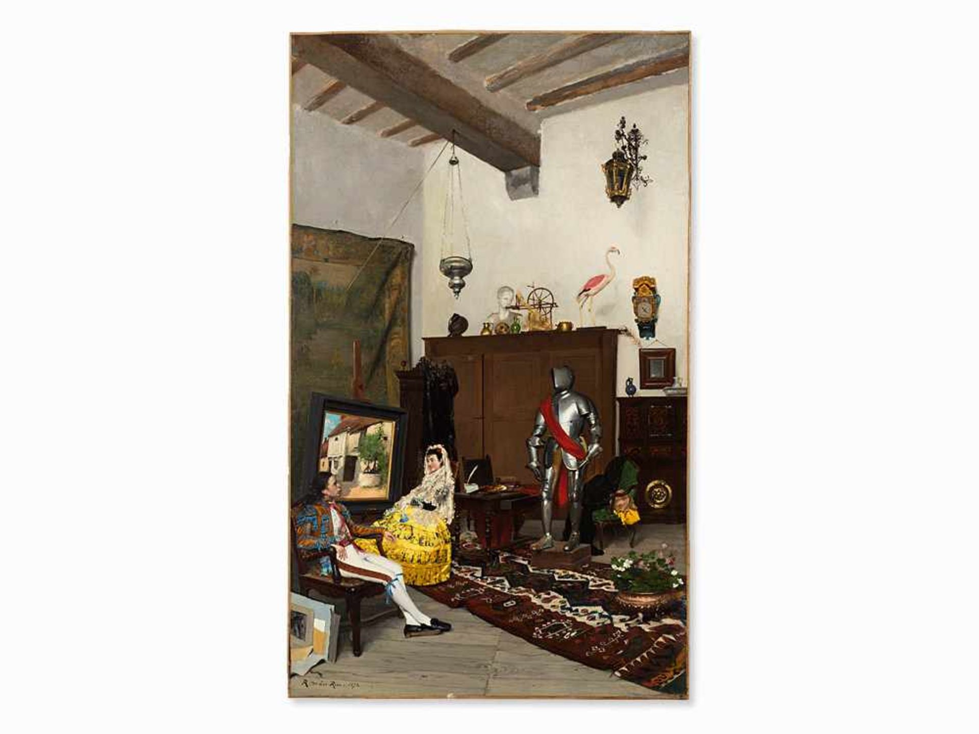 Ricardo de los Rios (1847-1929), Im Atelier des Malers, 1872 Öl auf Leinwand, doubliert. Spanien,