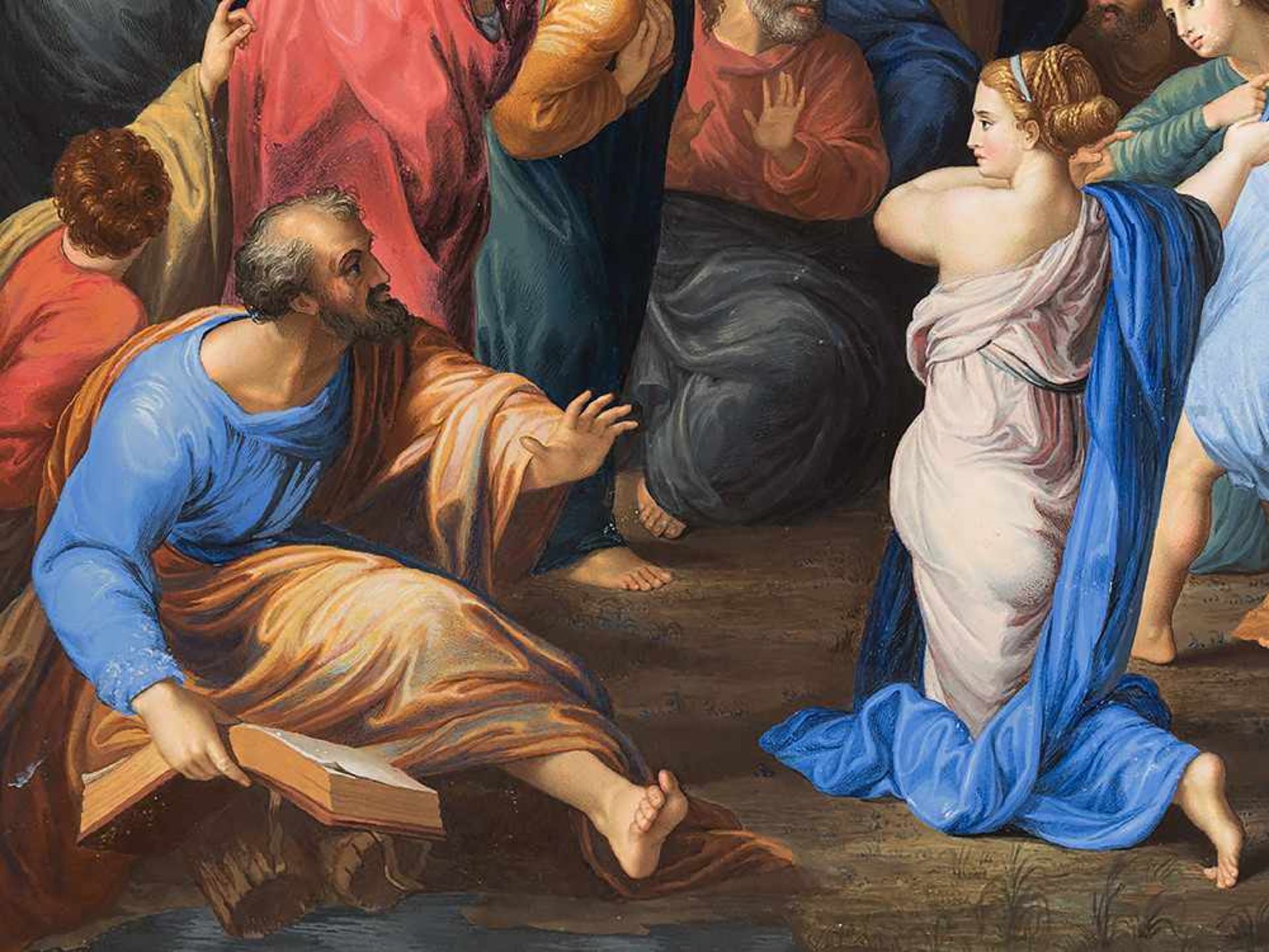 Nach Raffaels „Transfiguration“, Gouache, Italien, 19. Jh. Gouache auf Karton. italienische - Bild 8 aus 9