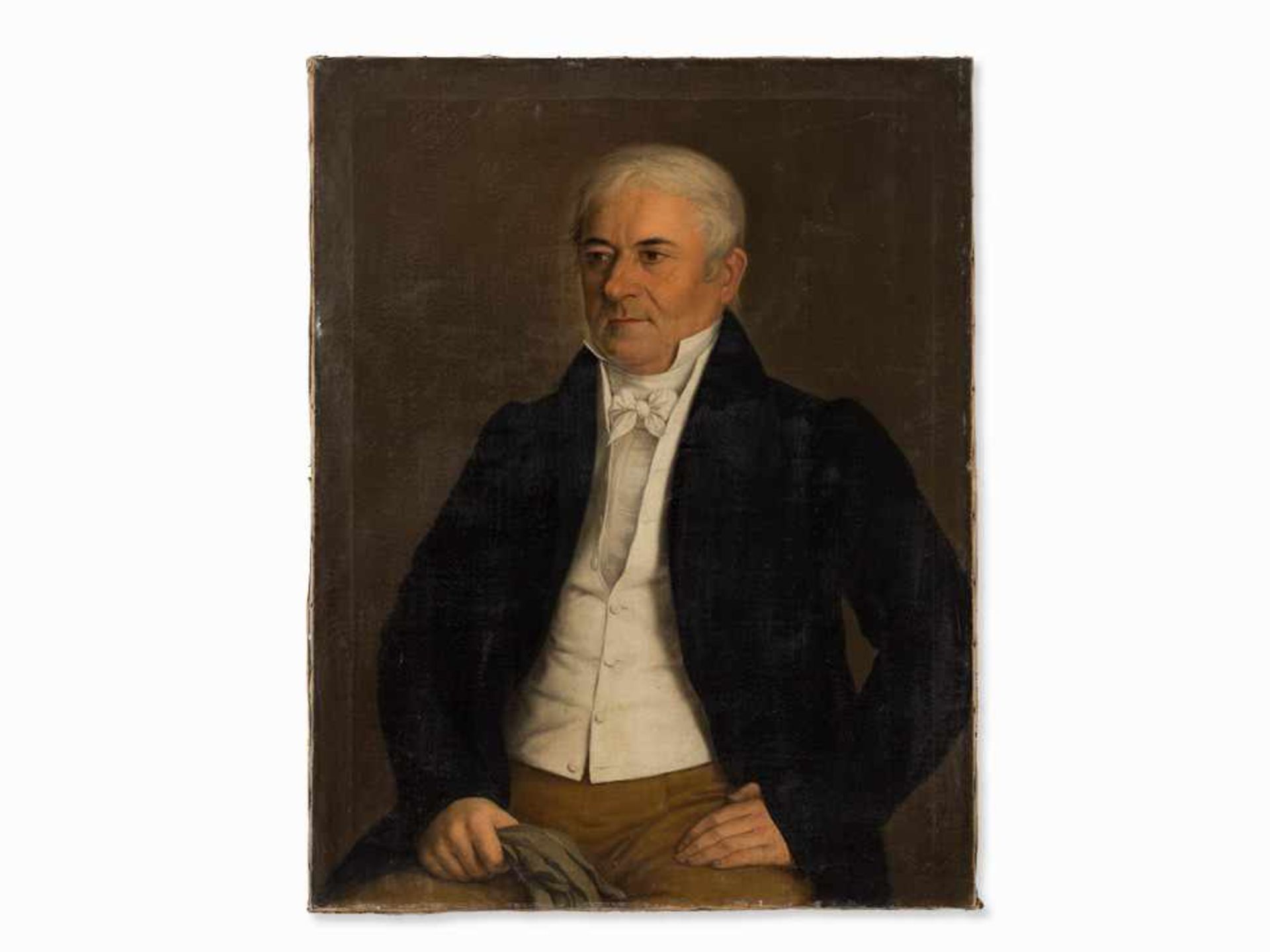 José Garcia Chicano (1775-1858), Porträt eines Herrn, Öl, 1829 Öl auf Leinwand. Spanien, Cádiz, - Bild 2 aus 7