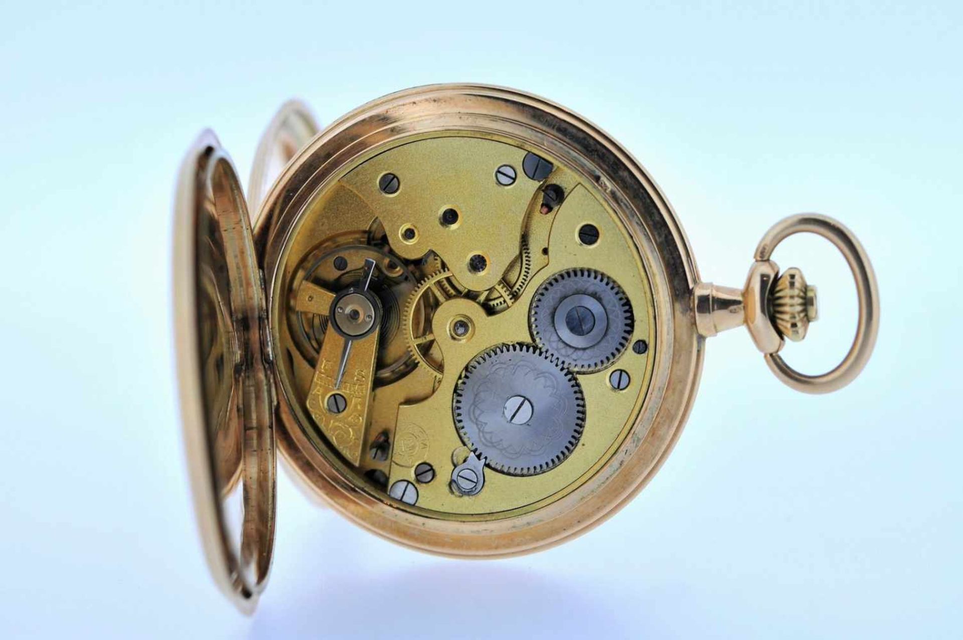 Goldene Herrentaschenuhr Goldene Herrentaschenuhr mit kleiner Sekunde, Elegancia, Breguetspirale, - Bild 4 aus 4