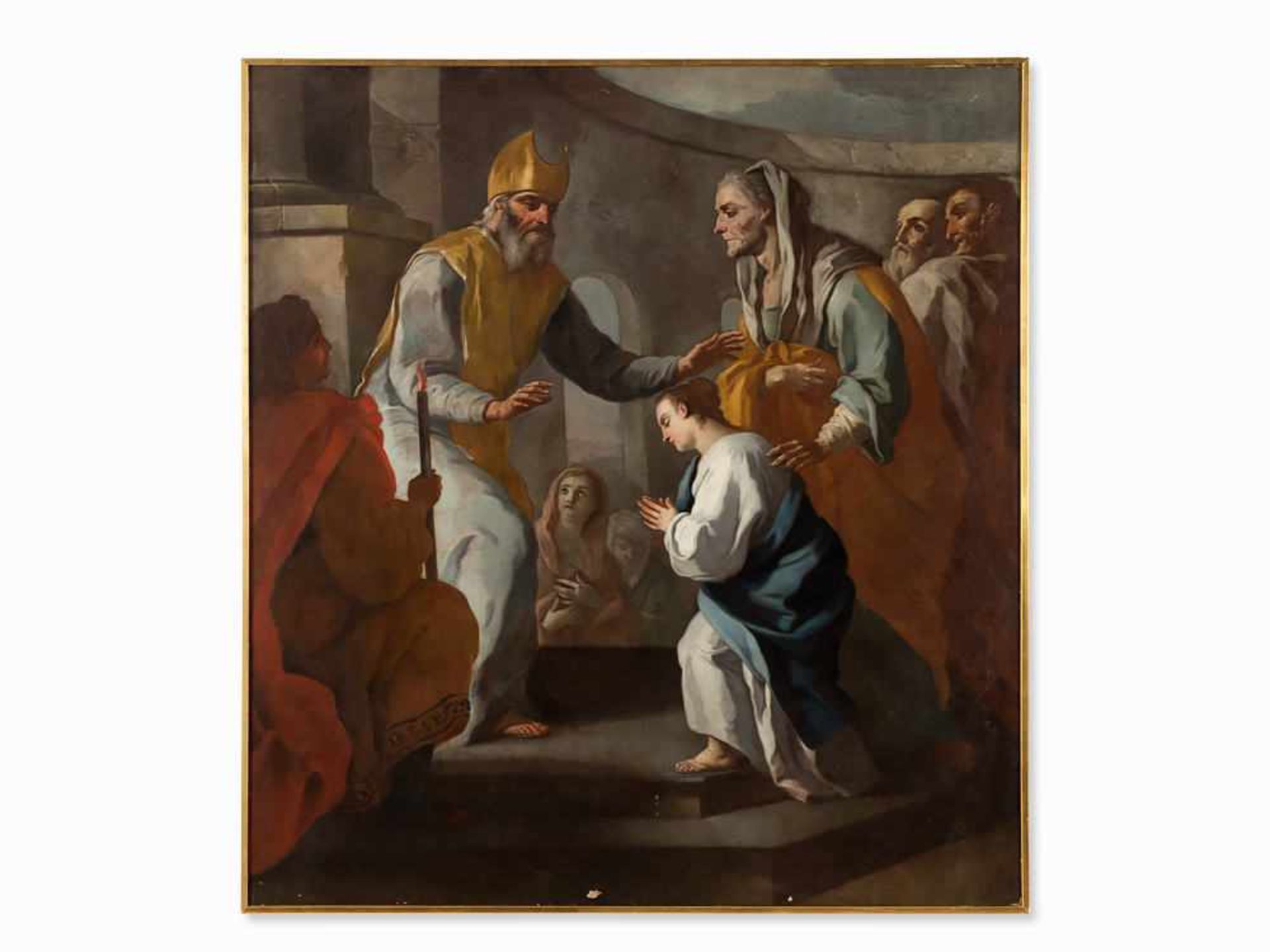Pietro Bardellino, Tempelgang Marias, Öl, um 1780 Öl auf Leinwand, doubliert. italien, um 1780.
