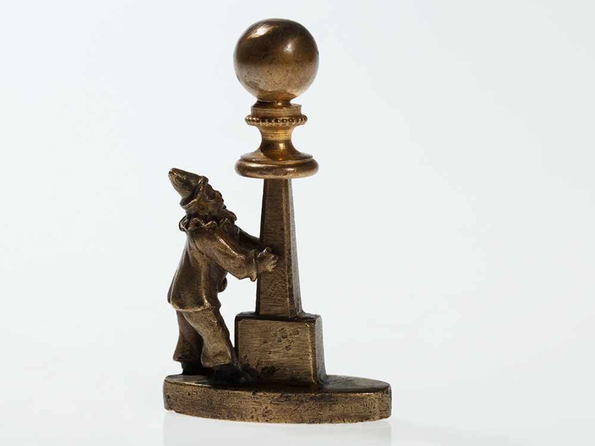 Miniatur Petschaft Wiener Bronze „Theater a. d. Wien“, um 1910 Bronze, teilweise feuervergoldet. - Bild 4 aus 4