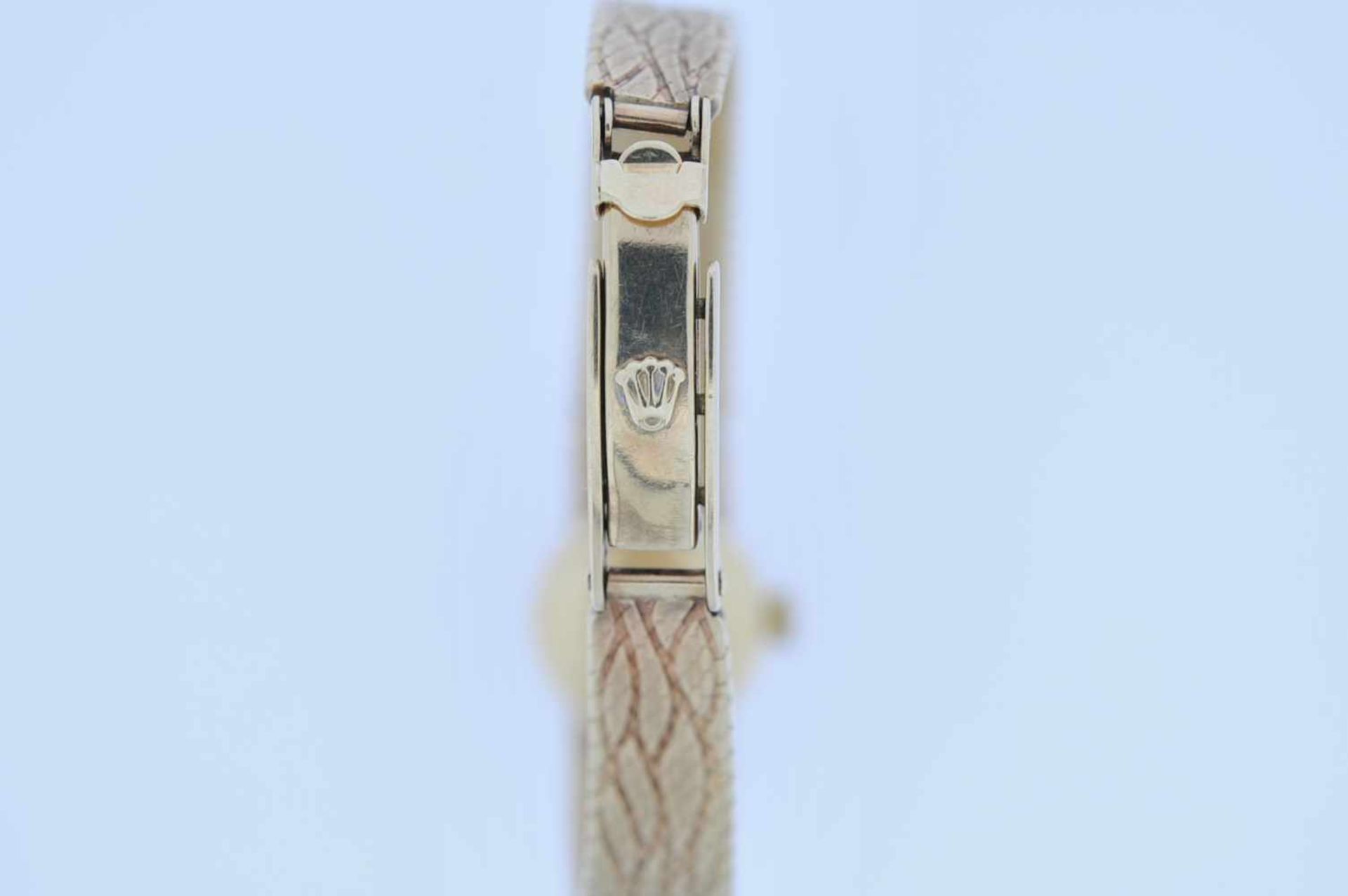 Rolex Goldenes Damenuhrarmband, Rolex Precision, Handaufzug, Ankerwerk, silberfarbenes - Bild 4 aus 5