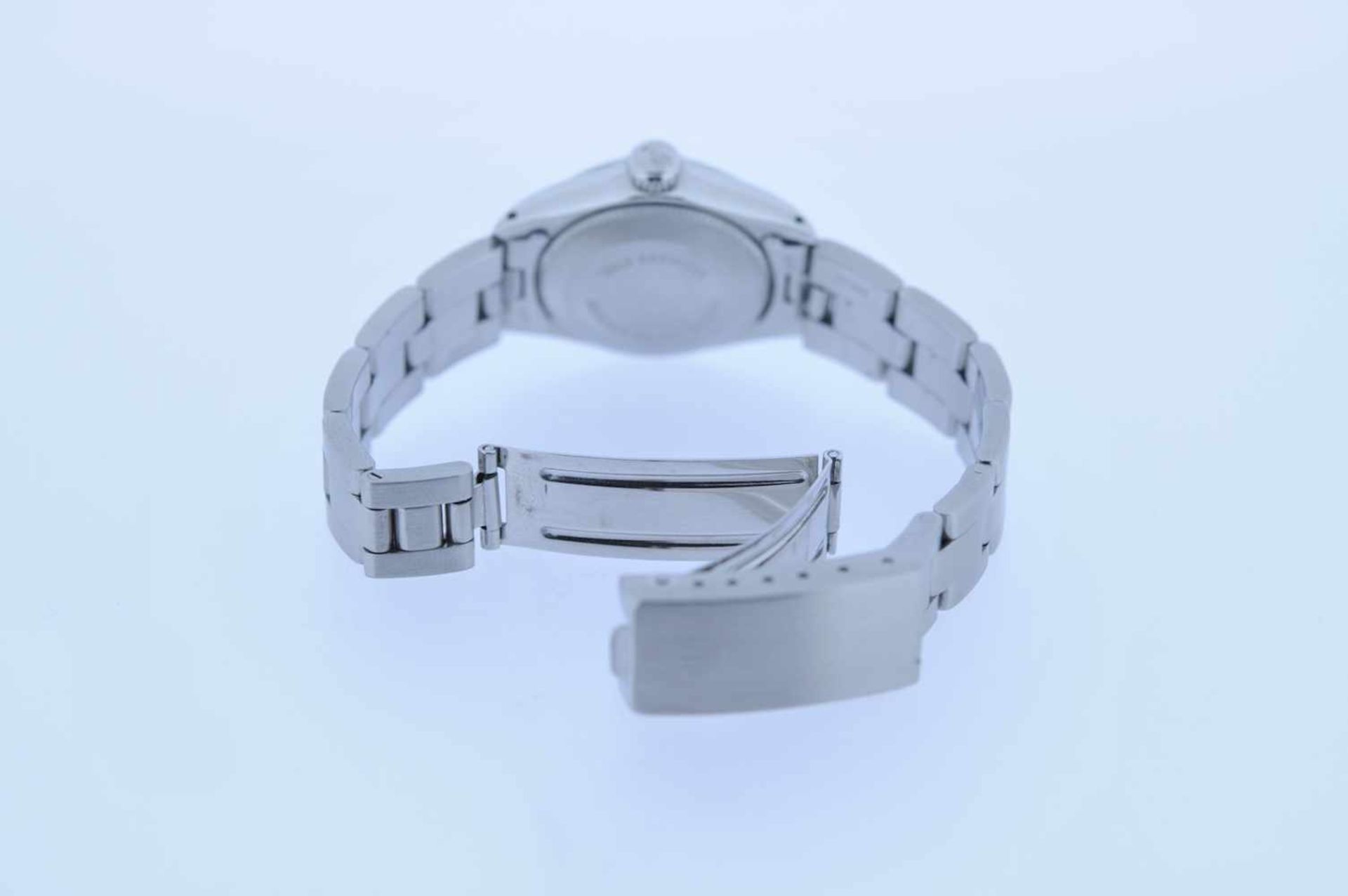 Rolex Edelstahl Damenuhrarmband, Rolex Oyster Perpetual, Automatik, Ankerwerk, schwarzes - Bild 4 aus 4