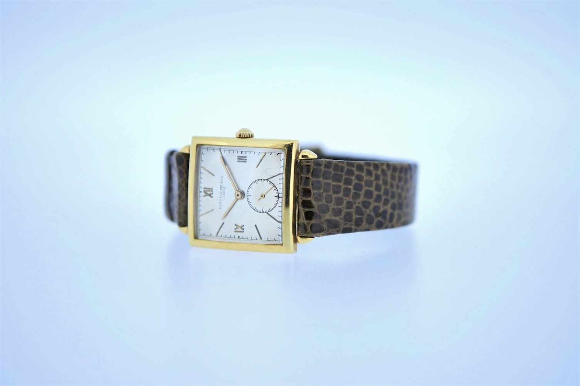 Patek Philippe Goldene 18kt Armbanduhr, Patek Philippe & Co Geneve Tiffany Ref.1432, Handaufzug,