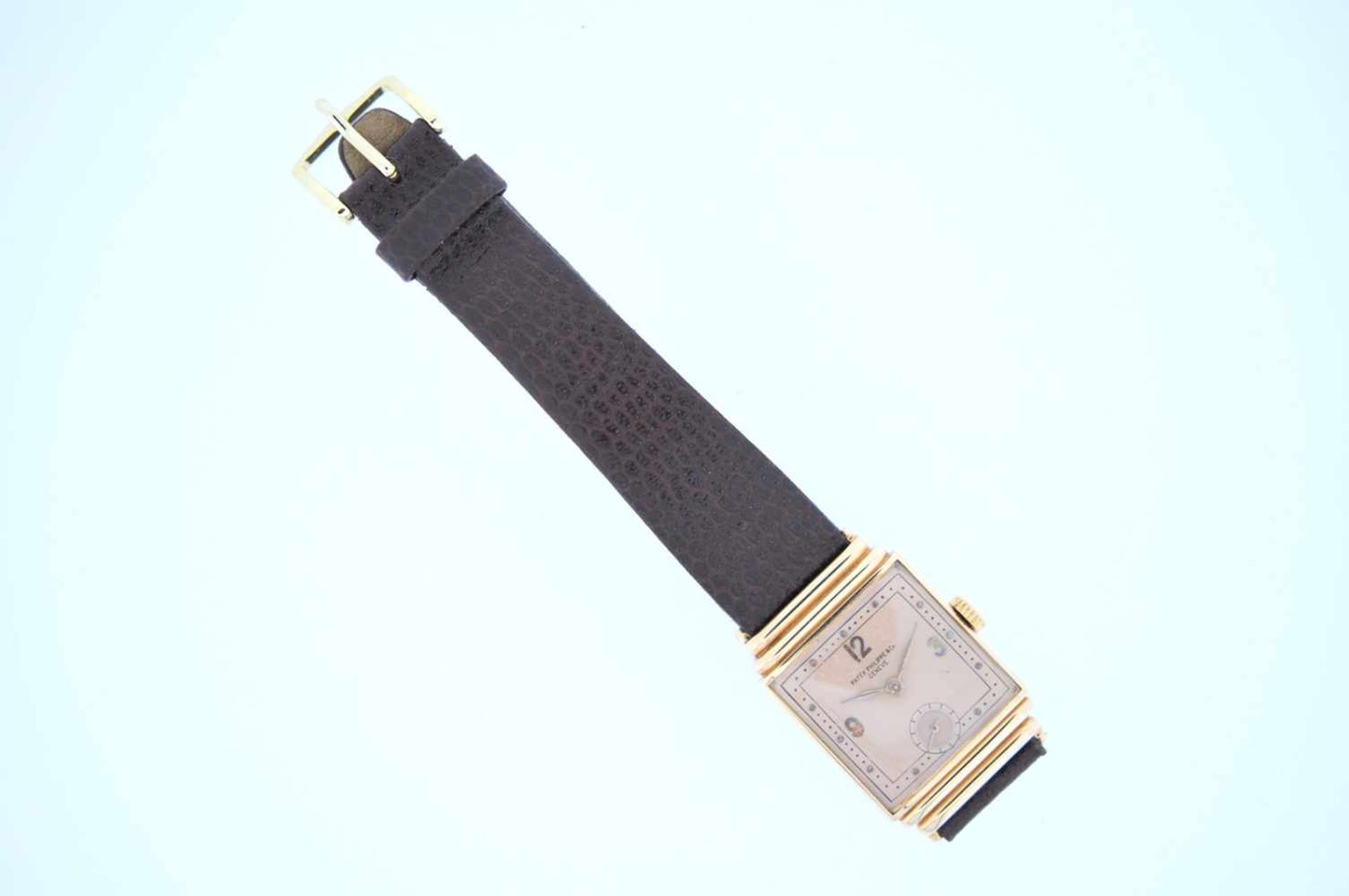 Patek Philippe Rosegoldene 18 karätige Armbanduhr, Patek Philippe, Handaufzug, Formankerwerk, - Bild 2 aus 5