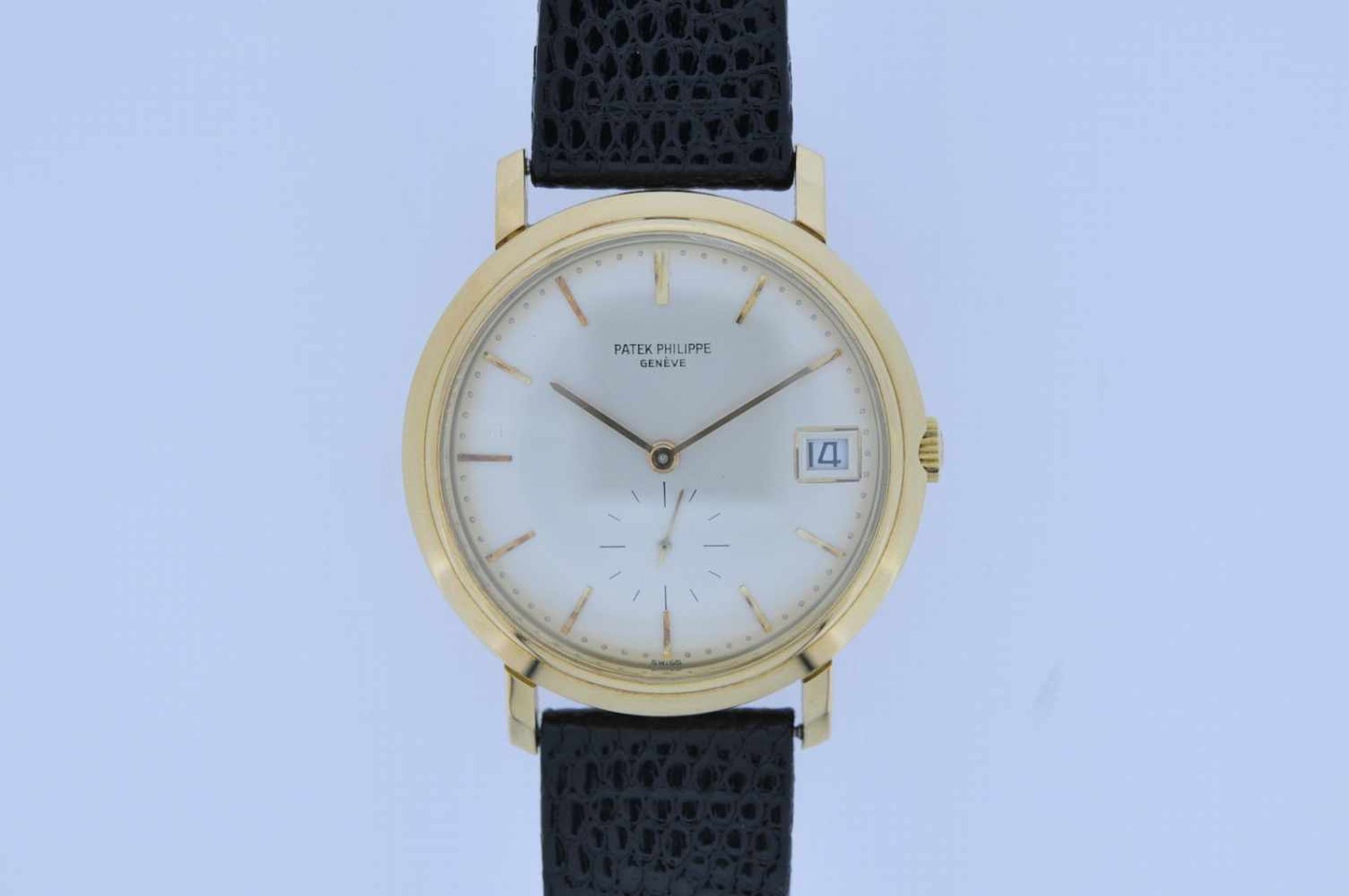 Patek Philippe Goldene 18 karätige Armbanduhr, Patek Philippe Calatrava, Ref.3445, Automatikwerk, - Bild 3 aus 5