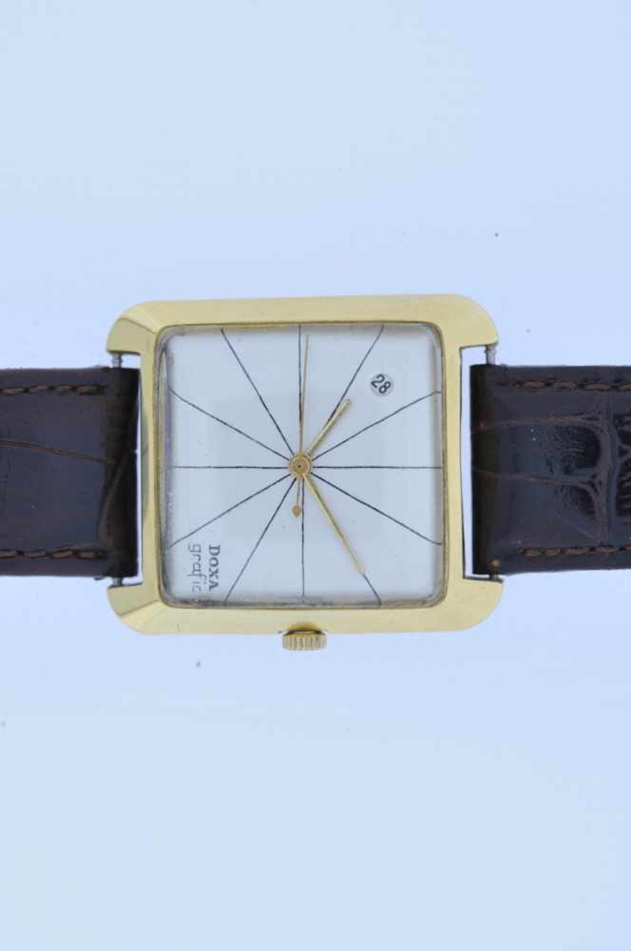 Doxa Goldene Armbanduhr, Doxa grafic, Architektenuhr, Automatik, Ankerwerk, silberfarbenes - Bild 2 aus 5