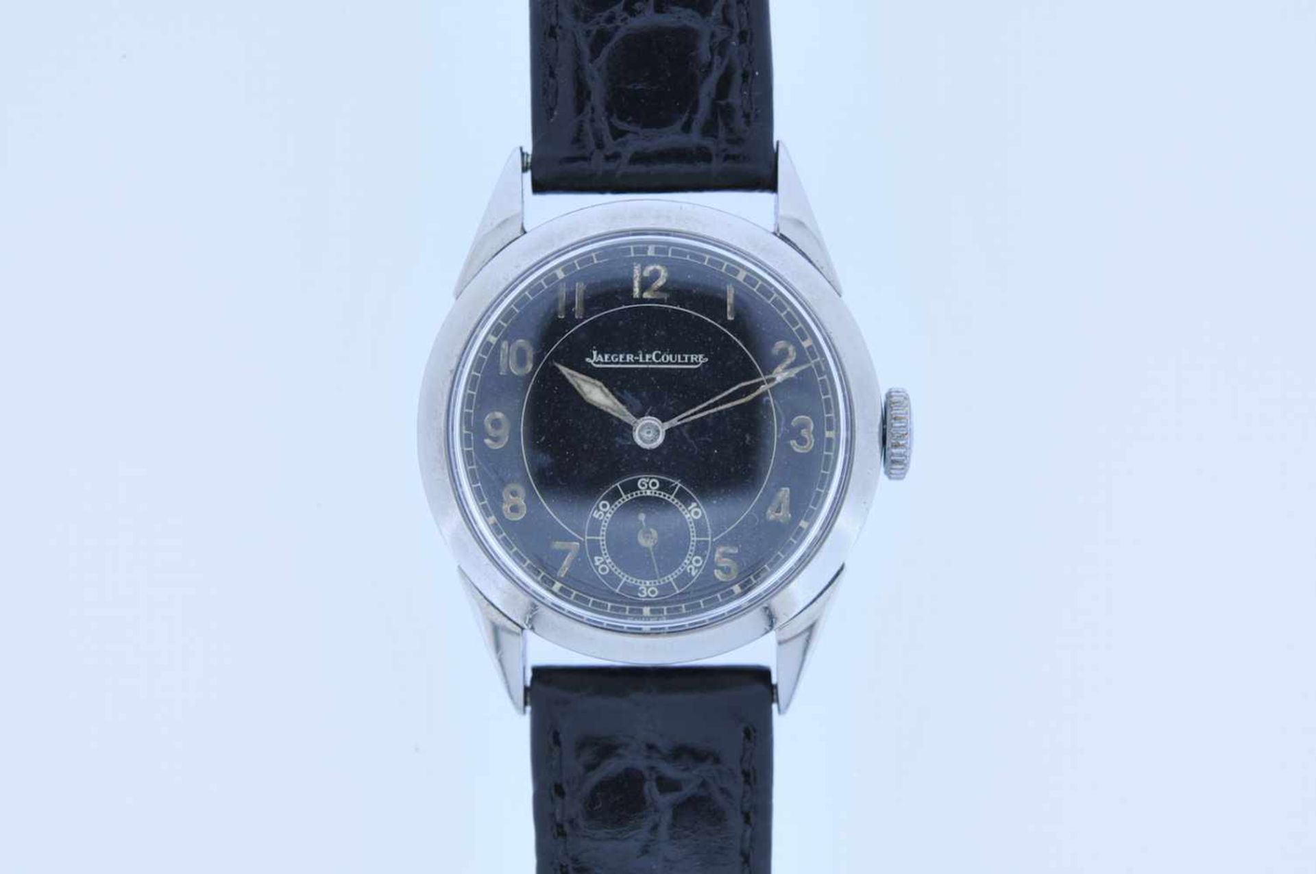 Jaeger LeCoultre Edelstahl Armbanduhr, Jaeger LeCoultre, Handaufzug, kleine Sekunde, schwarzes - Bild 2 aus 4