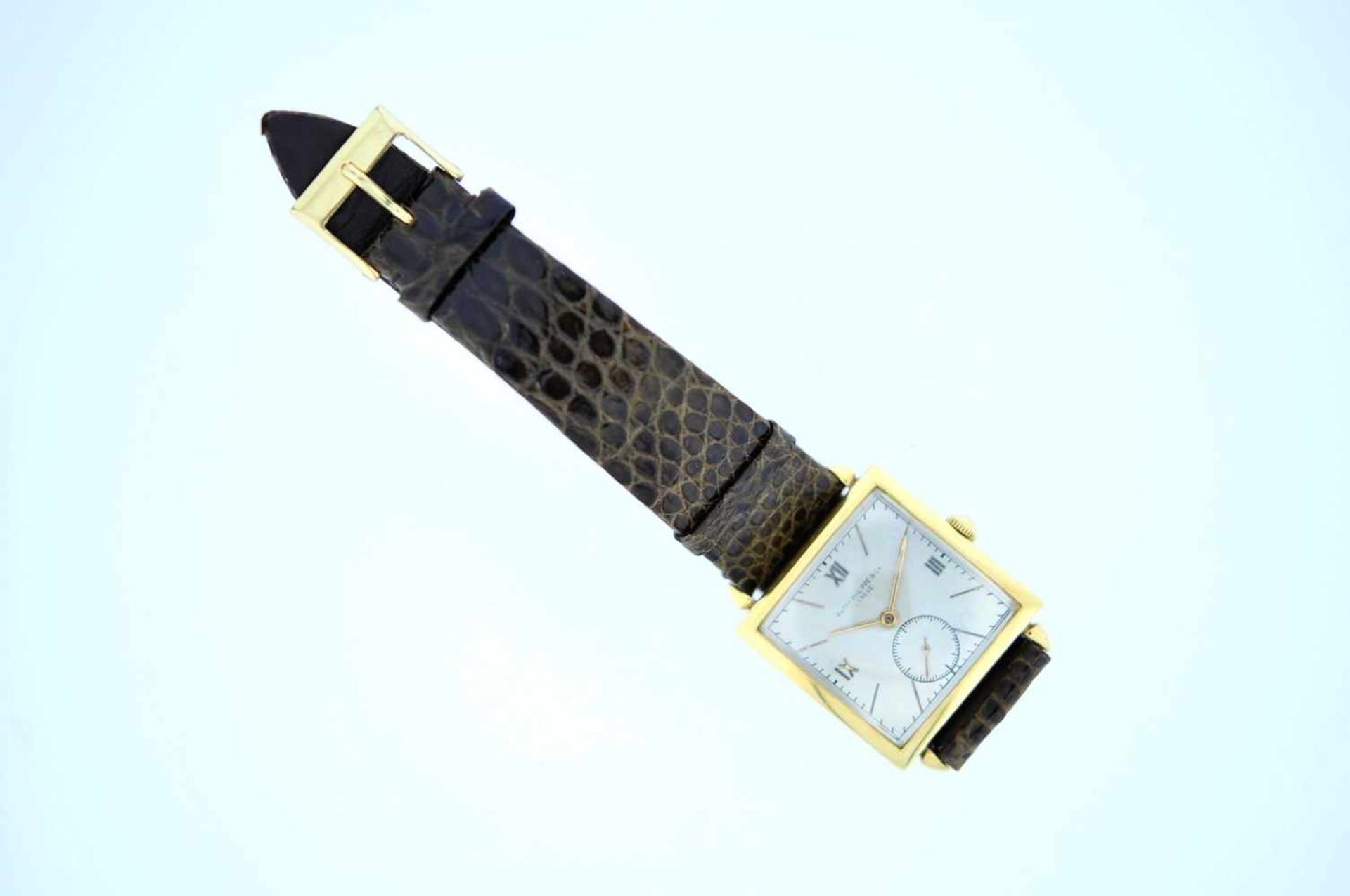 Patek Philippe Goldene 18kt Armbanduhr, Patek Philippe & Co Geneve Tiffany Ref.1432, Handaufzug, - Bild 4 aus 4
