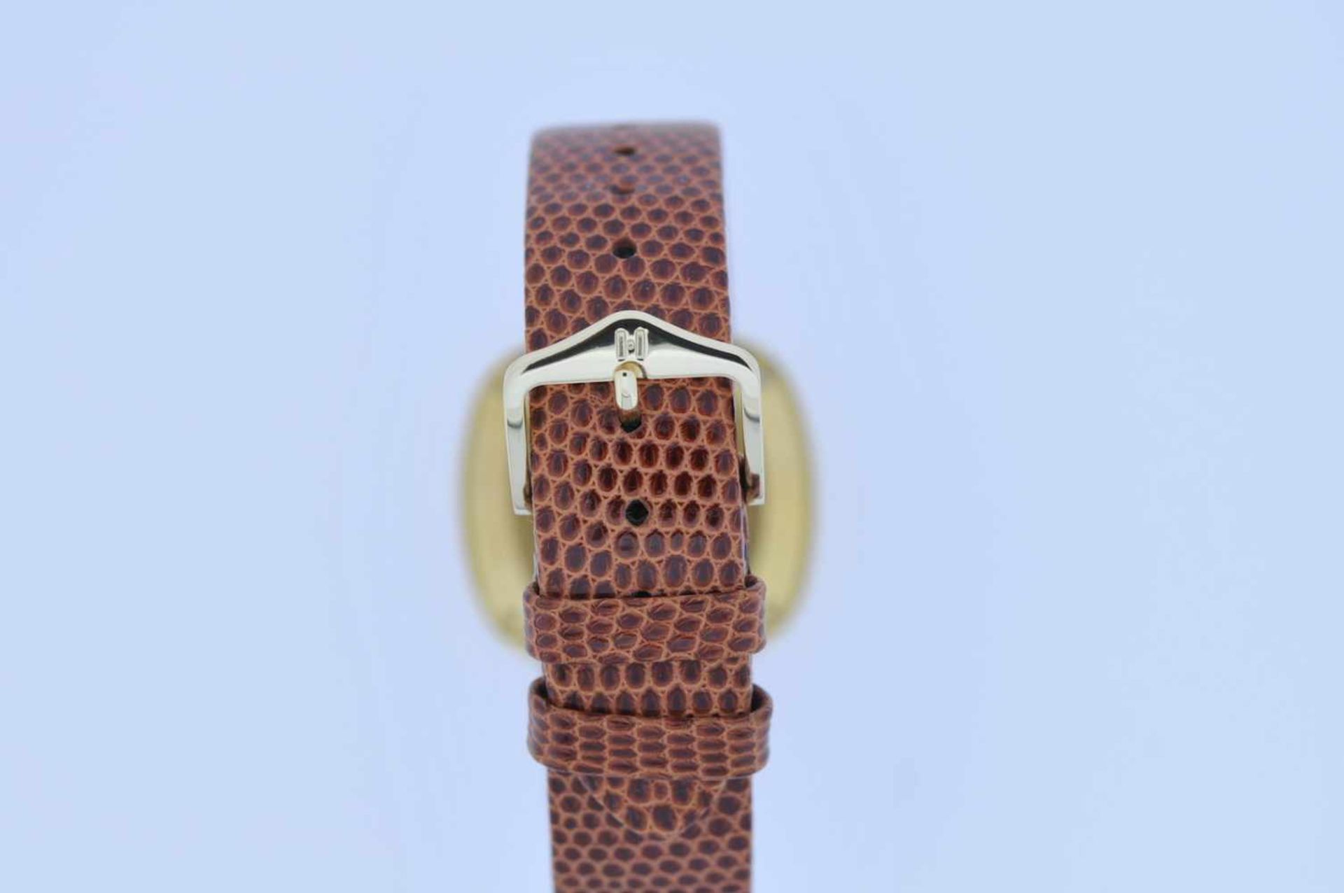Piaget Goldene 18 karätige Armbanduhr, Piaget, Quartz, goldfarbiges Zifferblatt, römische Ziffern, - Bild 5 aus 5