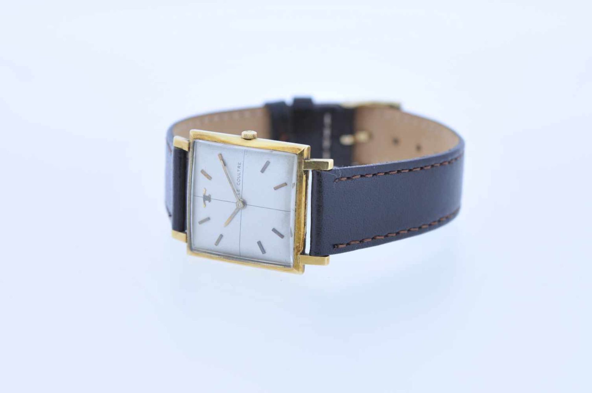 Le Coultre Goldene Armbanduhr, Le Coultre, Handaufzug, Ankerwerk, silberfarbiges Zifferblatt, Maße - Bild 4 aus 4