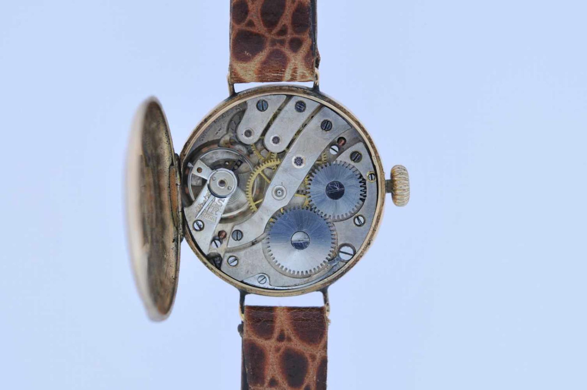 Unisex Uhr Goldene Armbanduhr, Unisex, Handaufzug, Ankerwerk, kleine Sekunde, silberfarbiges - Bild 4 aus 6