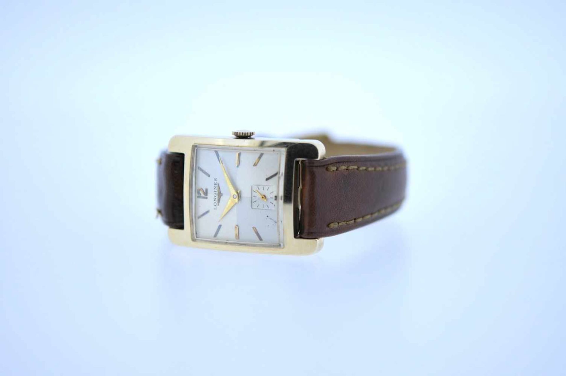 Longines Edelstahl Armbanduhr, Longines, Plaque, Handaufzug, kleine Sekunde, silbernes - Bild 4 aus 4