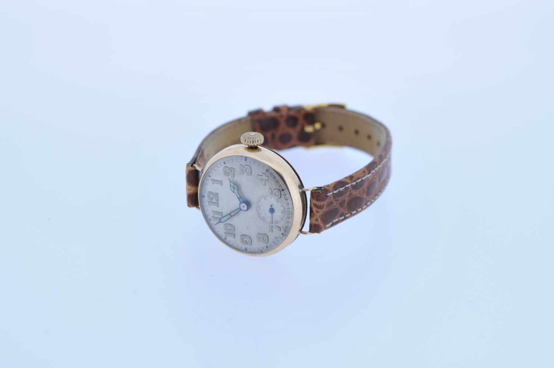 Unisex Uhr Goldene Armbanduhr, Unisex, Handaufzug, Ankerwerk, kleine Sekunde, silberfarbiges - Bild 3 aus 6