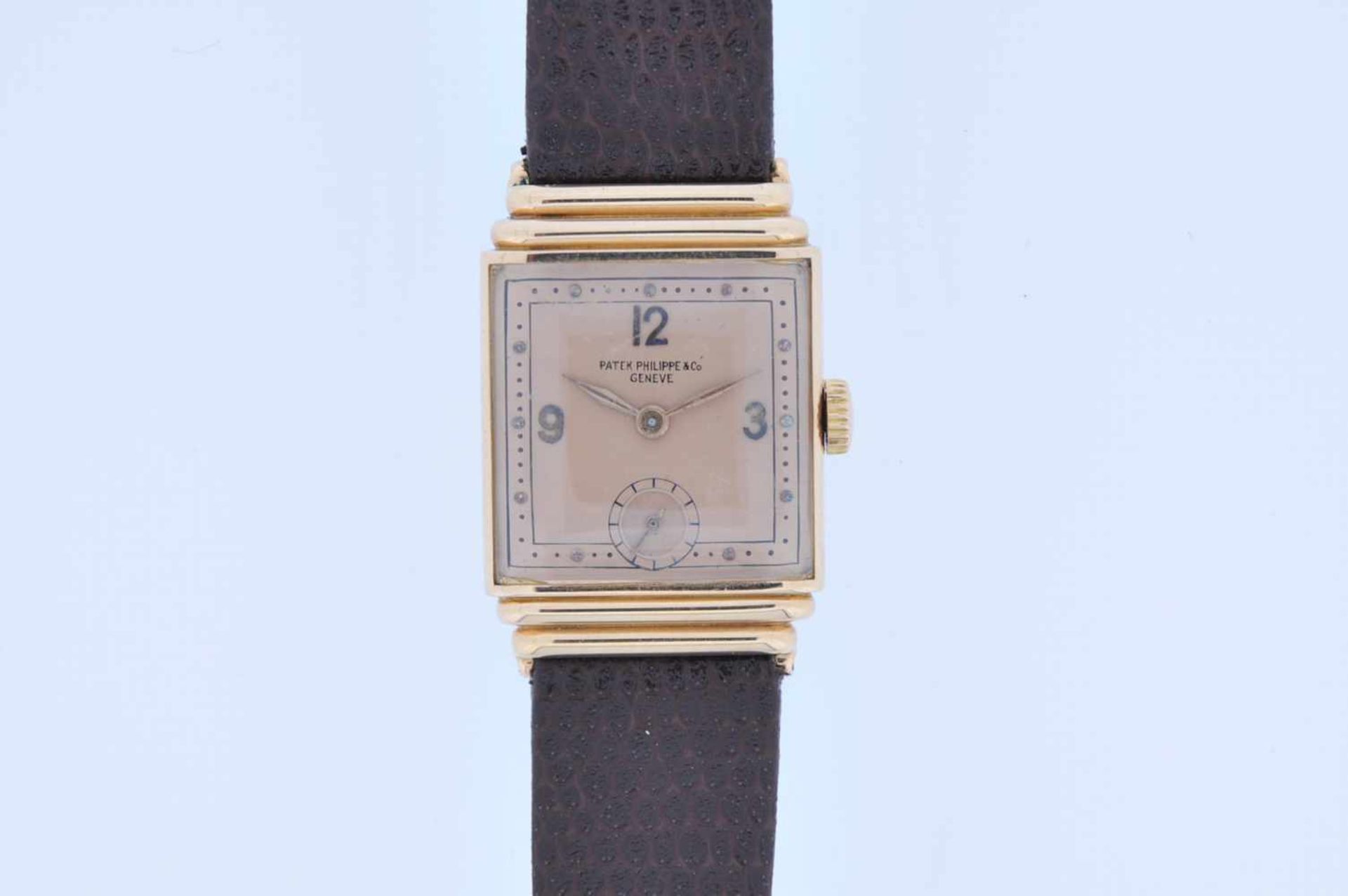 Patek Philippe Rosegoldene 18 karätige Armbanduhr, Patek Philippe, Handaufzug, Formankerwerk,