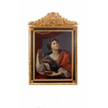 DAME MIT PERLE Bildnis einer Dame mit Perle in der Hand, Maler unbekannt, um 1800, Öl auf