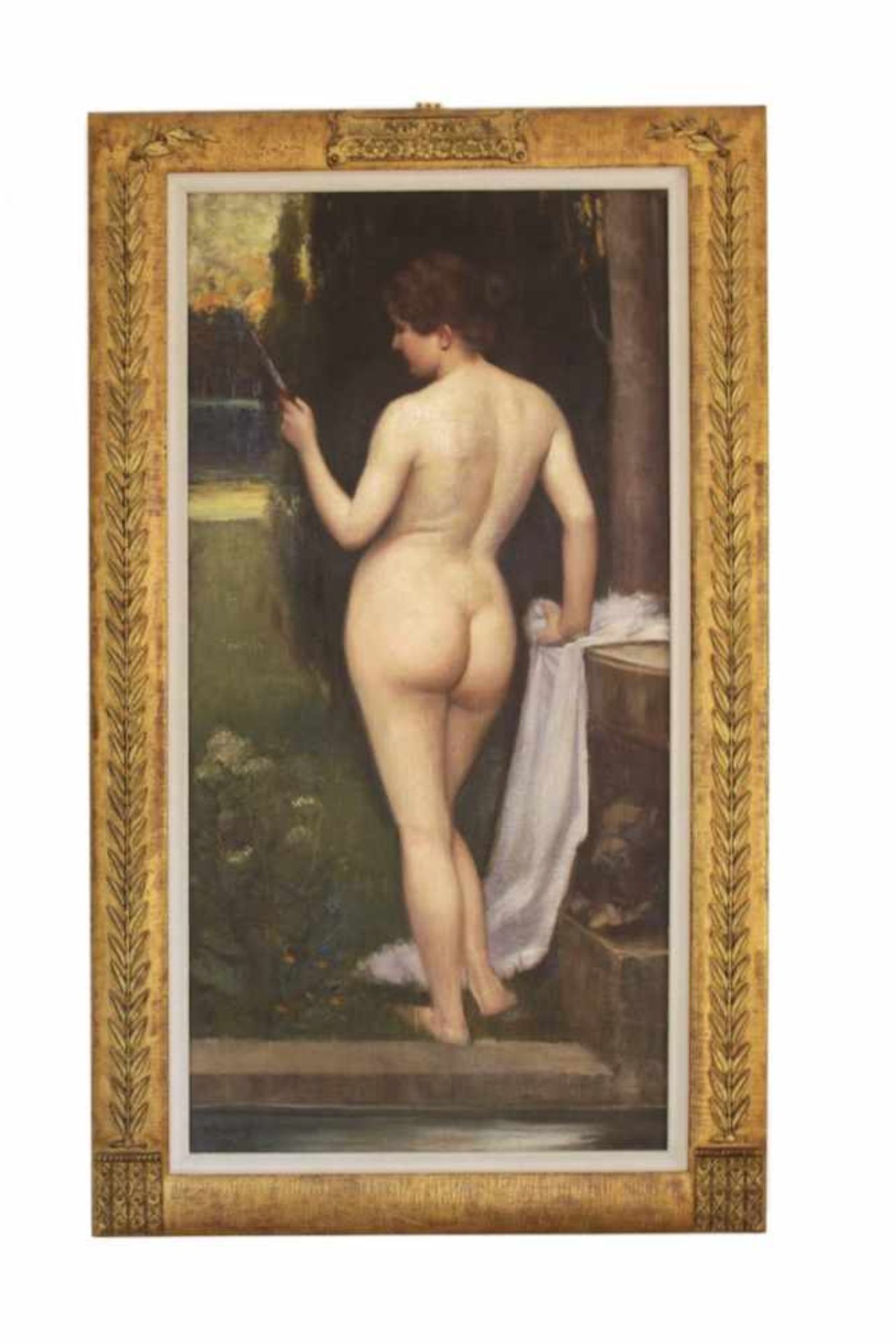 BILDNIS EINER NACKTEN DAME Fritz Zuber-Buhler (1822 - 1896), Öl auf Leinwand, 125 x 62 cm, in