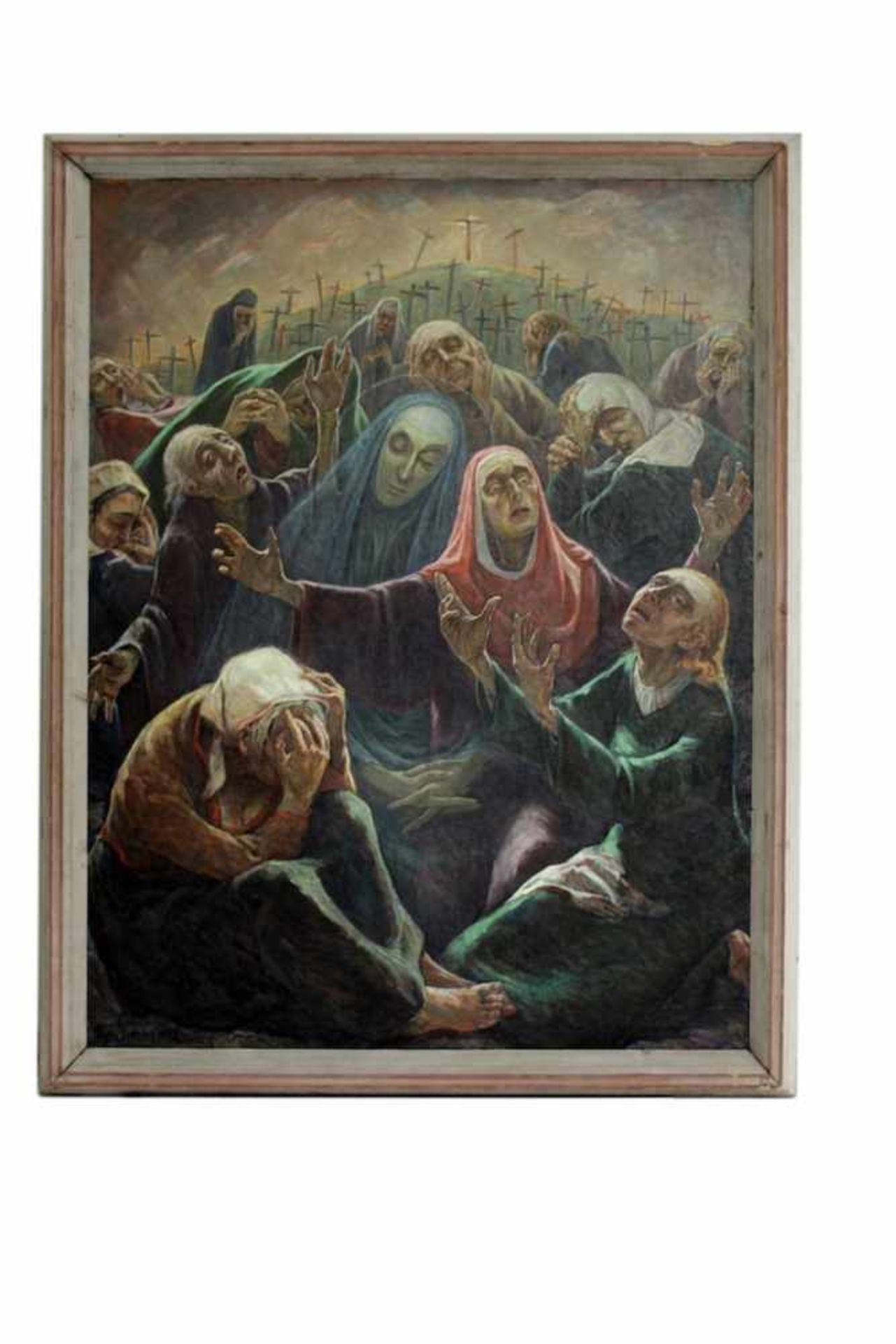 TRAUERNDE FRAUEN Trauernde Frauen, Hans Simmerl (1897 - 1965), Öl auf Leinwand, 192 x 146 cm, in